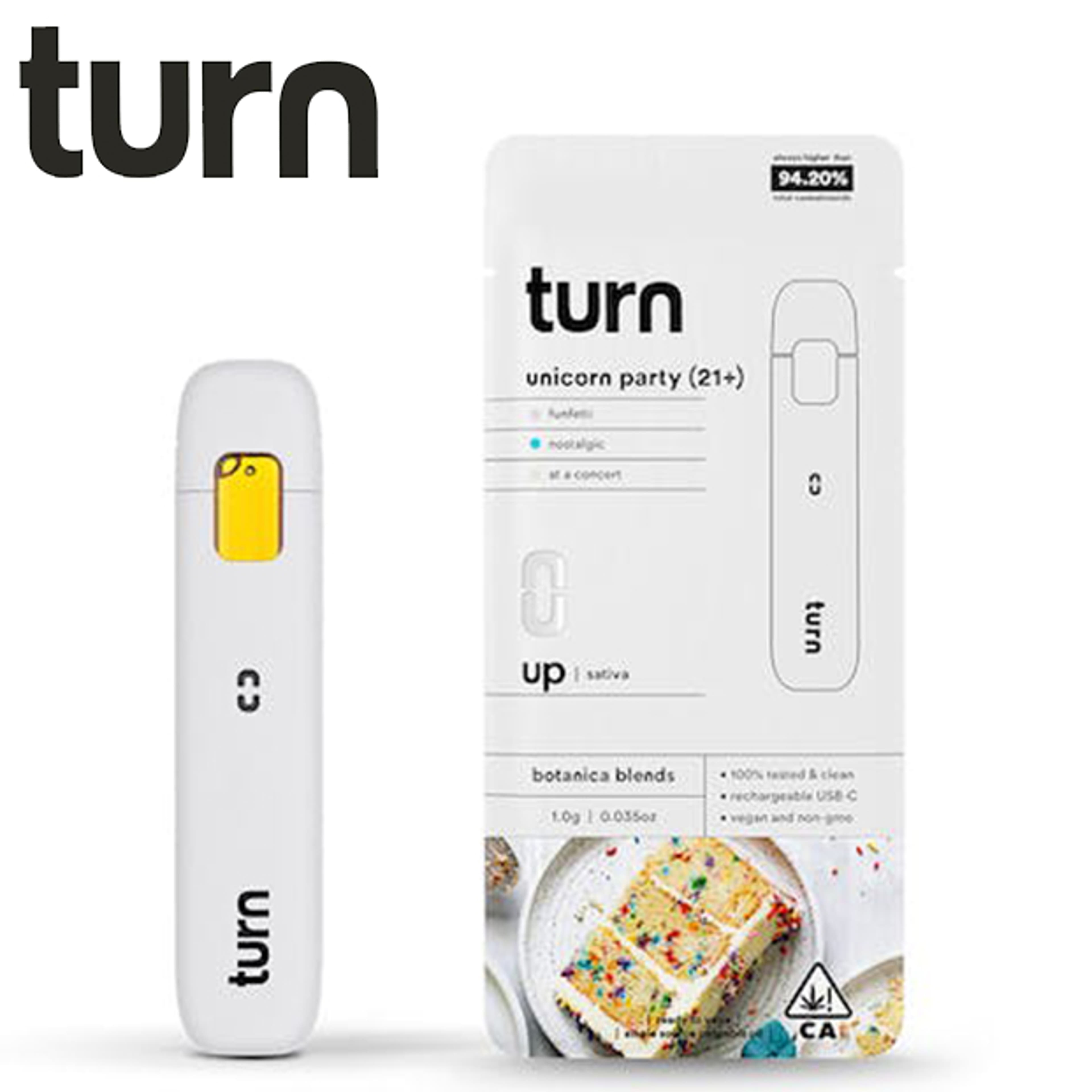 Turn AIO - Unicorn Party - Botanica Blends All In One Vape - 1g - Turn - BB AIO - $21.97 - Disposable Vape Pens (All In One)