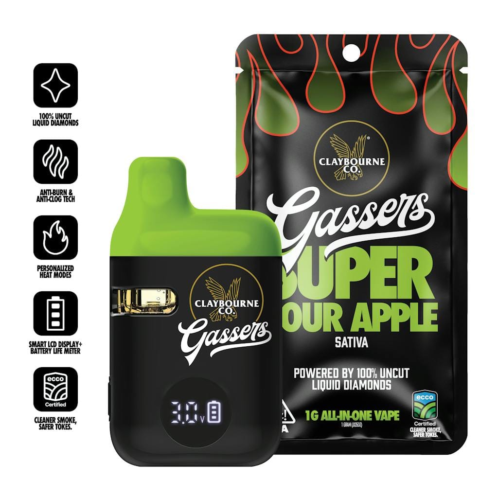 Claybourne — Super Sour Apple - 1g Disposable Gassers