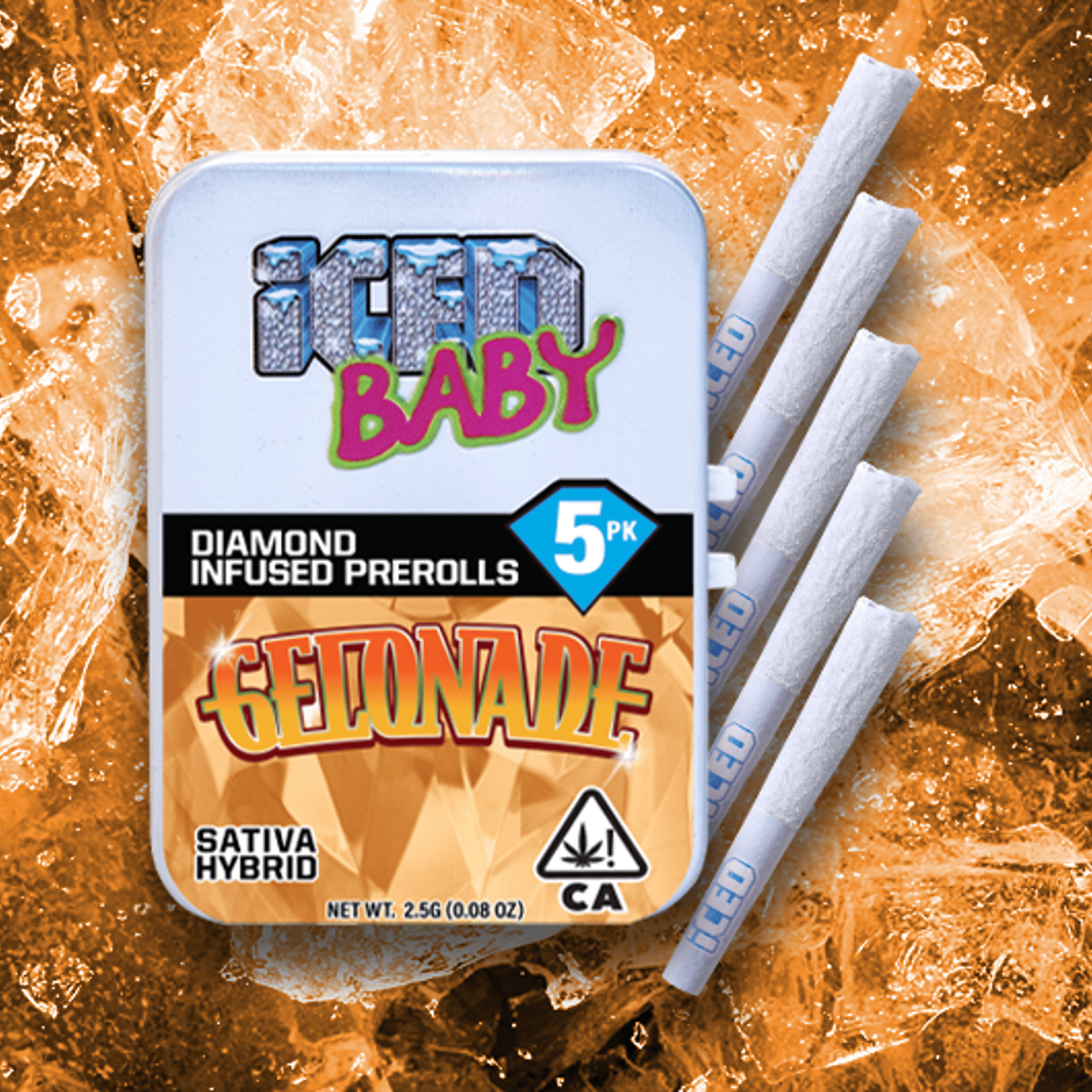Gelonade - .5g Diamond Infused Pre Rolls(5pk) - ICED - Infused PR Pack - Sativa - $20 - Infused Preroll Pack