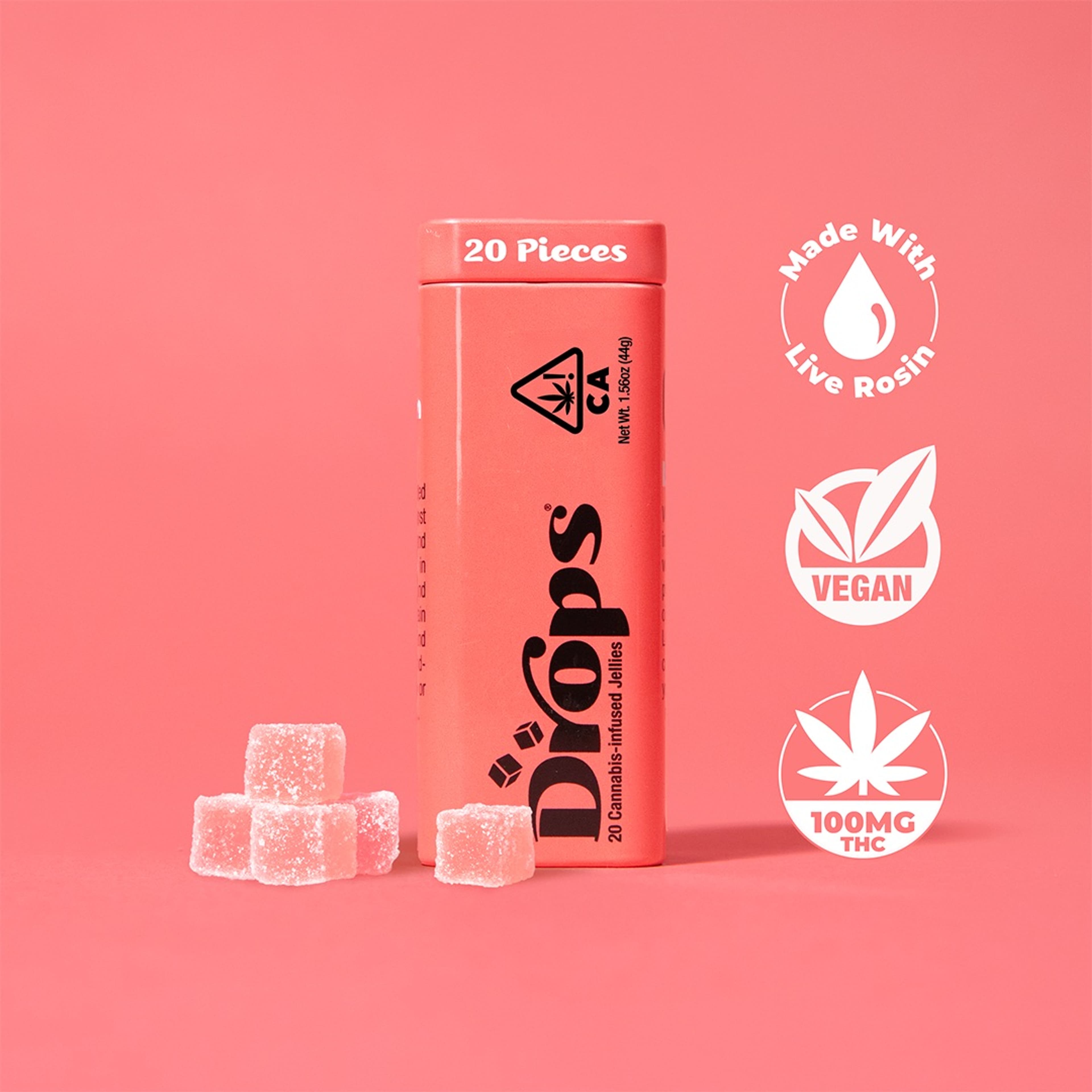 Watermelon - 100mg Rosin Gummies 20pk - Drops - Gummy - Indica Dom - $15 - Gummies