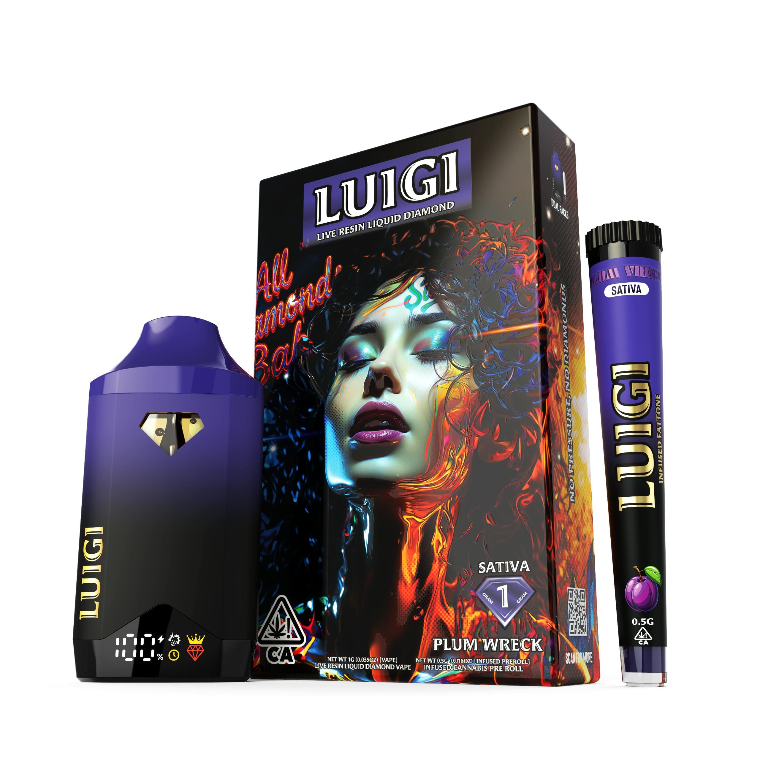 Plum Wreck - .5G Infused Pre Roll *Dual Pack* - Luigi - Plum Wreck .5g PR (S) - $5 - Pre-Rolls