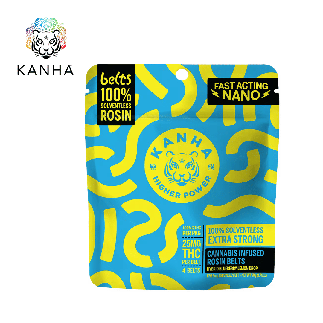 Kanha - Blueberry Lemon Drop - Live Rosin Belts - 100mg THC - KANHA -  - $17.99 - Edibles