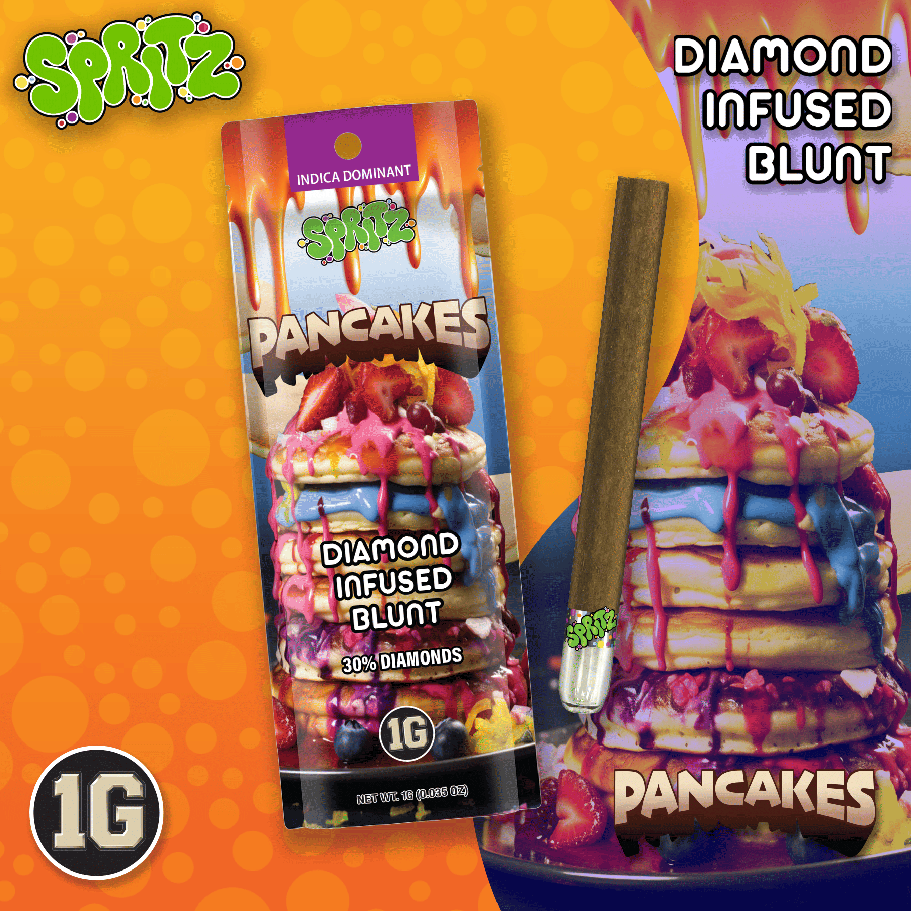 Pancakes Spritz - Infused Preroll - Blunt - 1g - Spritz -  - $14 - Flowers