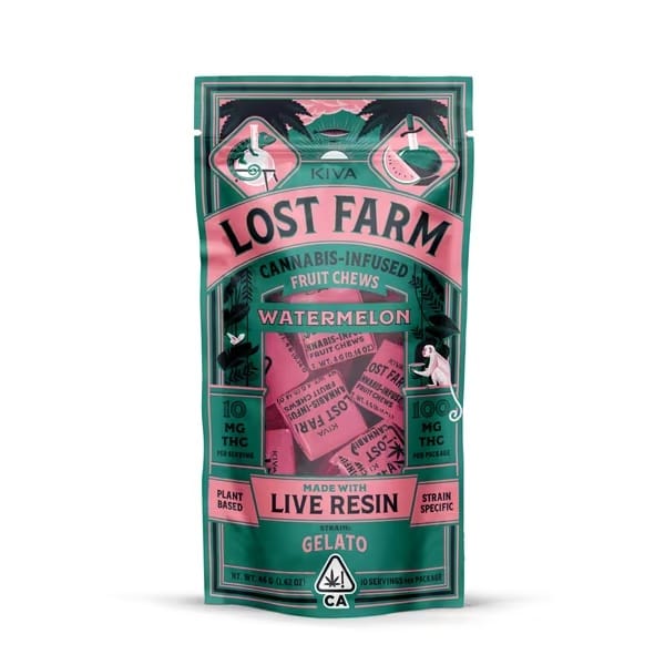 Lost Farm Fruit Chews - Kiva - Watermelon Gelato (H) - $27 - Edibles