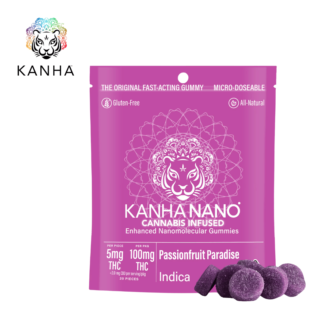 Kanha - Passion Fruit Paradise - Nano Gummies - 100mg THC - KANHA -  - $15.99 - Edibles