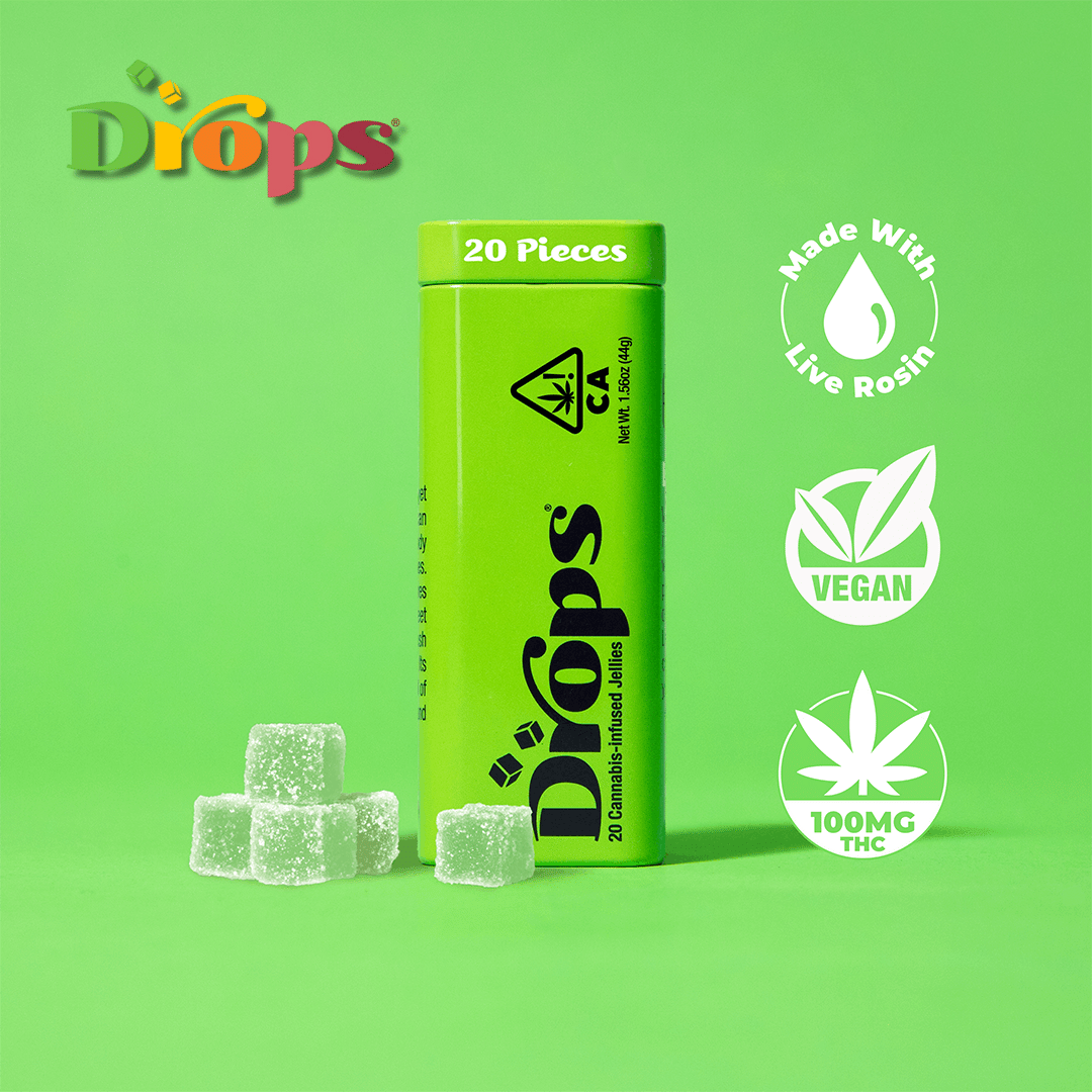 Drops - Lime - Balanced Gummies - 100mg Live Rosin THC - Drops -  - $14.99 - Edibles