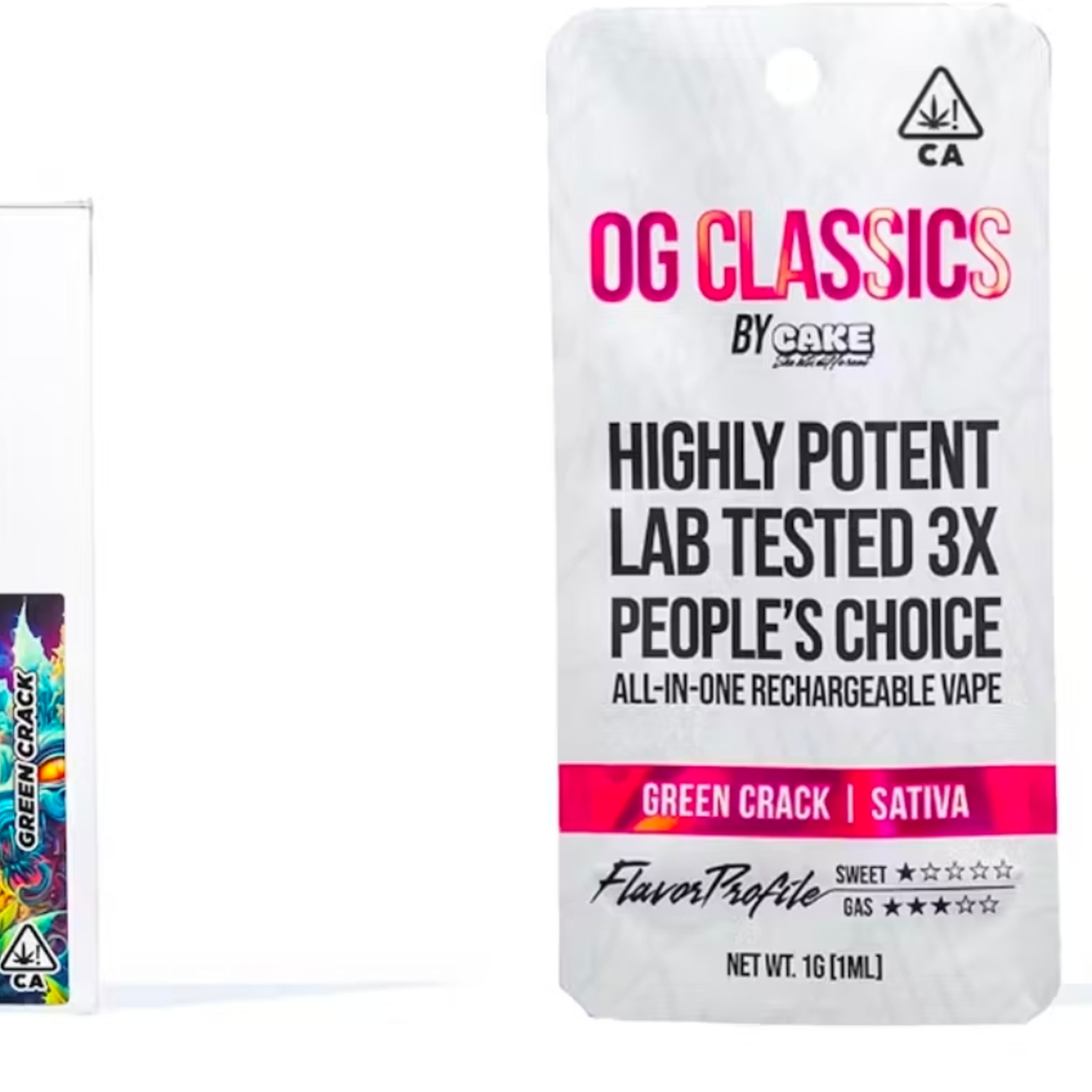 CAKE - 1g disposable - Green Crack - OG Classics - - $35.99 - Vape