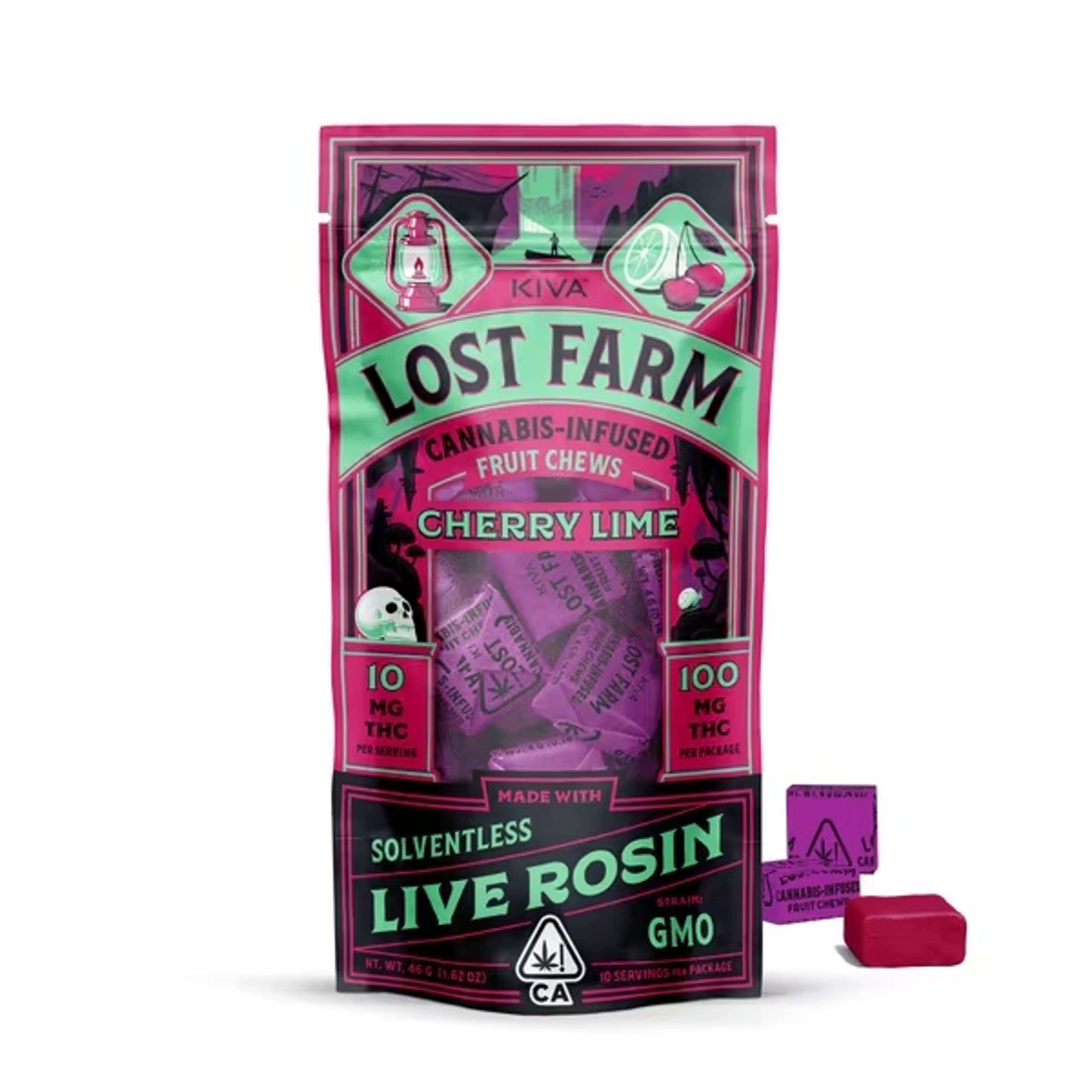 Lost Farm Fruit Chews - Kiva - Watermelon Gelato (H) - $27 - Edibles