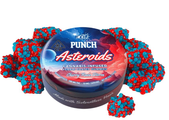Cherry Razz Storm | 100mg THC 10 Pack Gummy Clusters | Asteroids