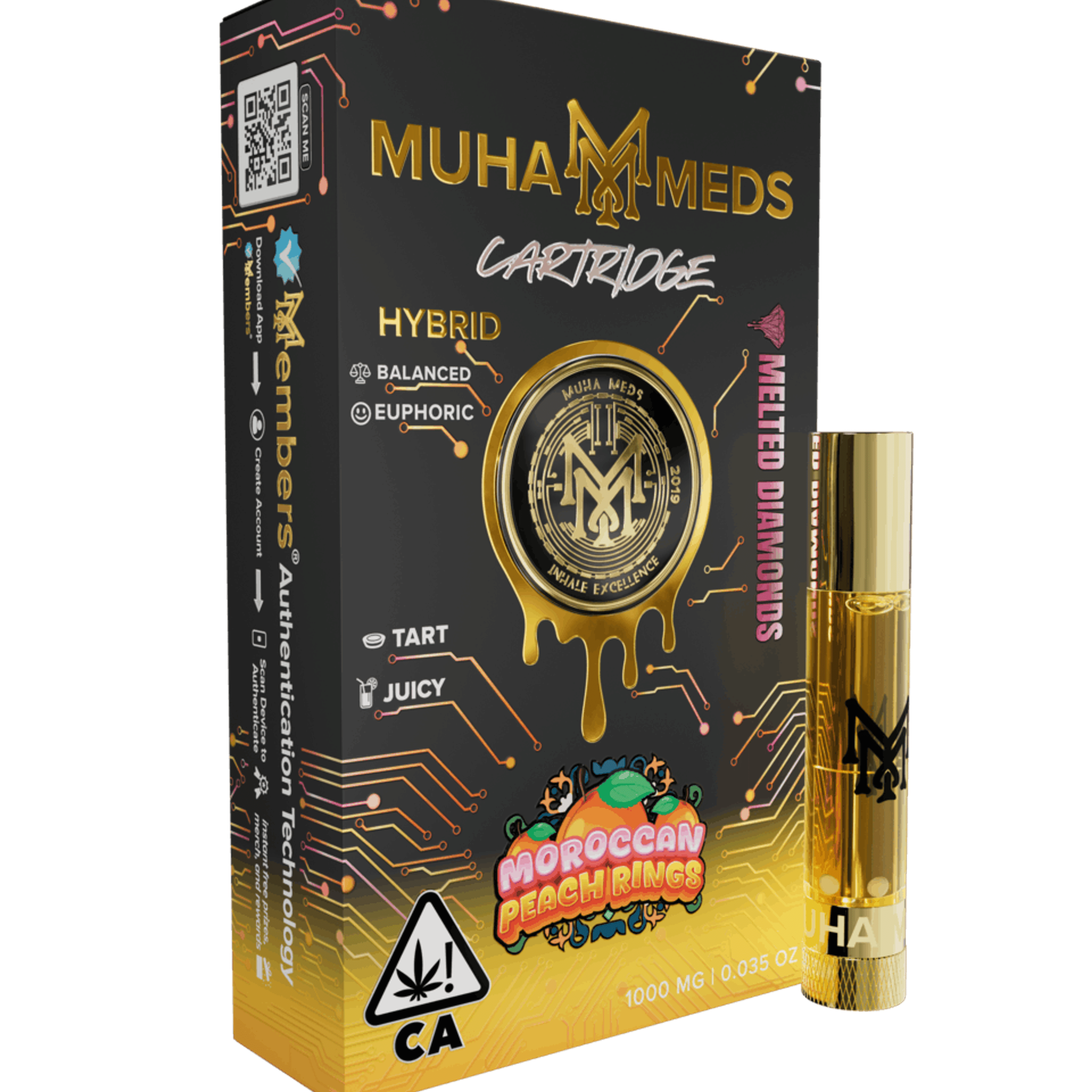 Moroccan Peach Rings |1000MG MD CART - MUHA MEDS - - $19.50 - Vape