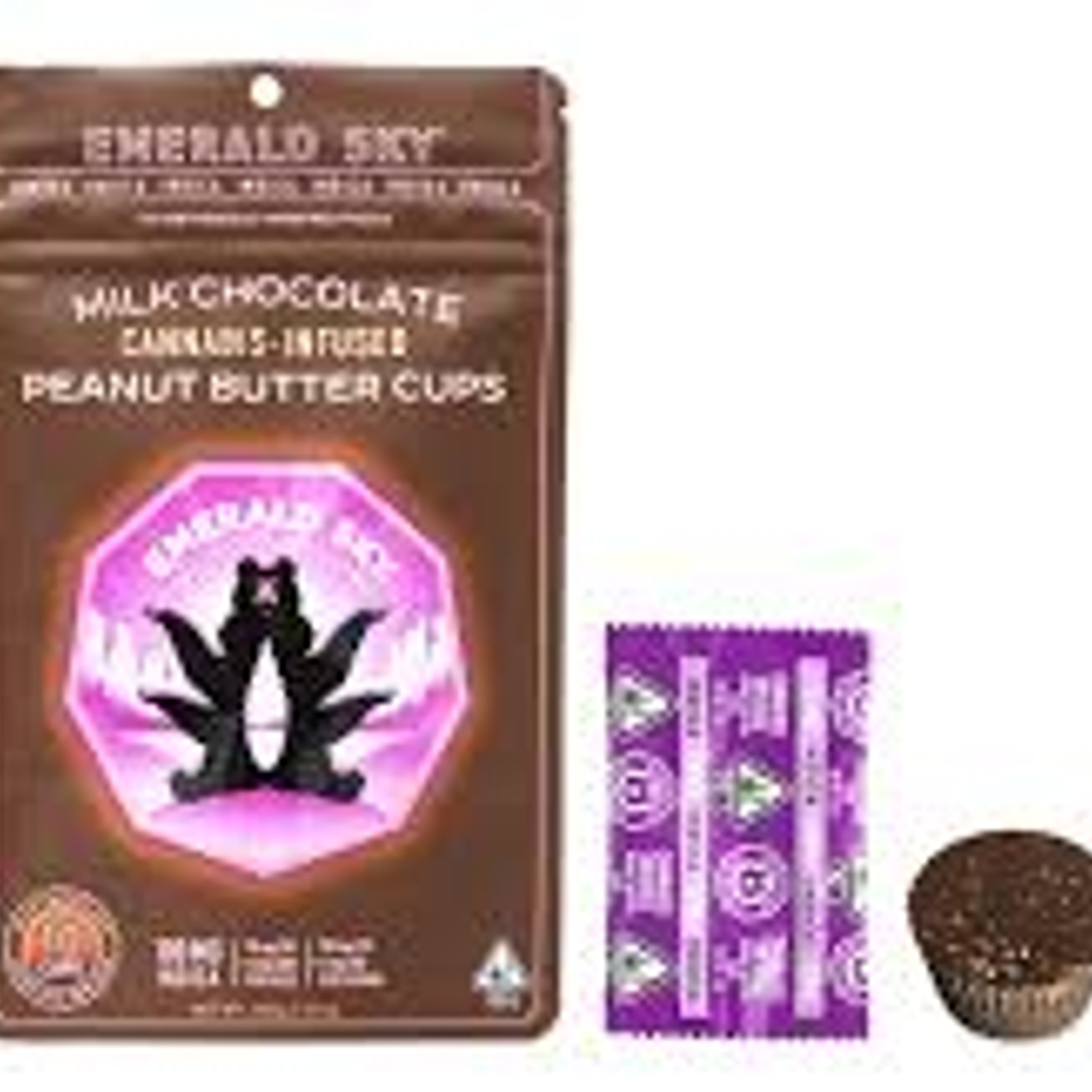 Milk Chocolate Peanut Butter Cups - Indica - Emerald Sky - Milk Chocolate Peanut Butter Cups (I) - $16 - Edibles