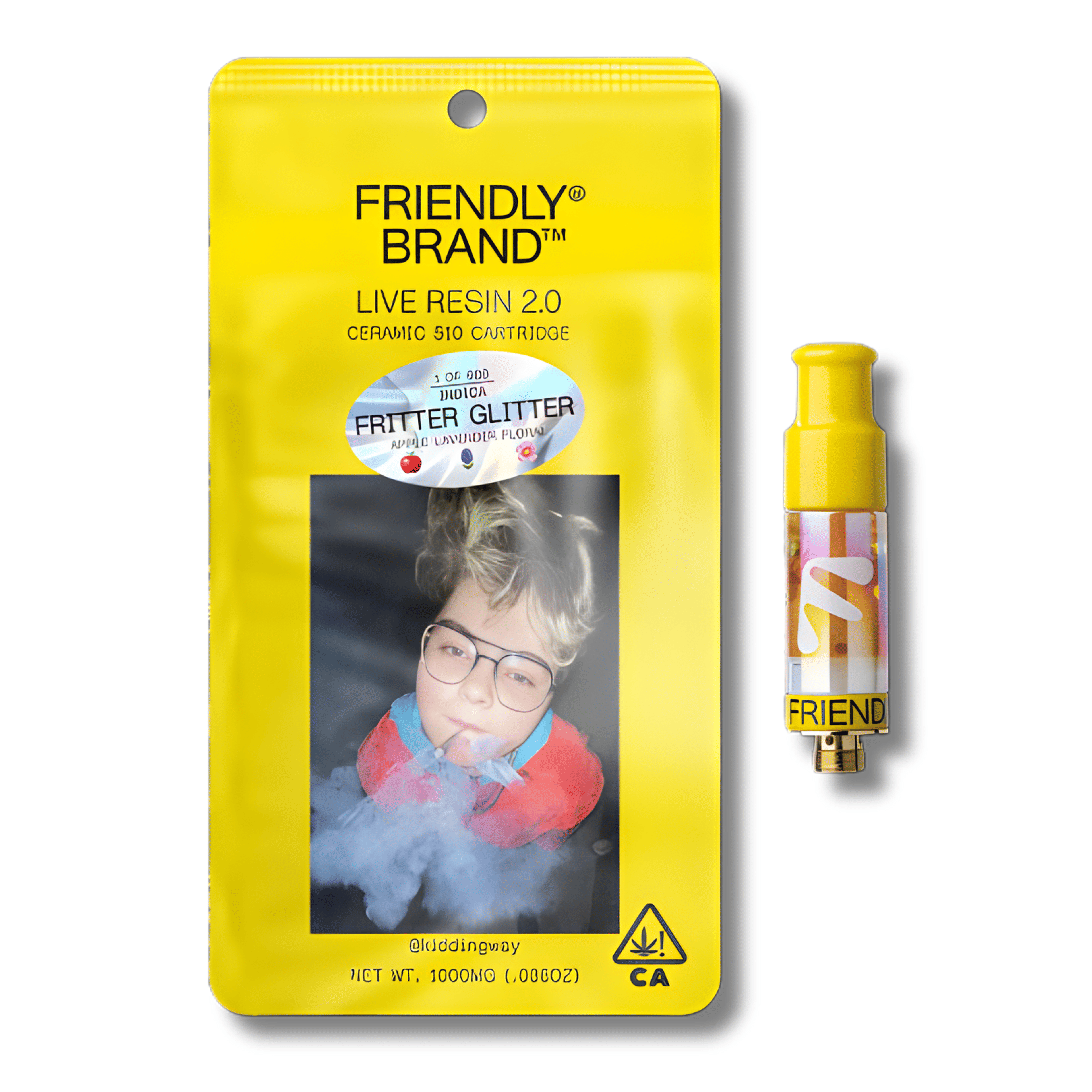 Fritter Glitter Live Resin 2.0 Cart 1g - Friendly Brand - - $50 - Vapes