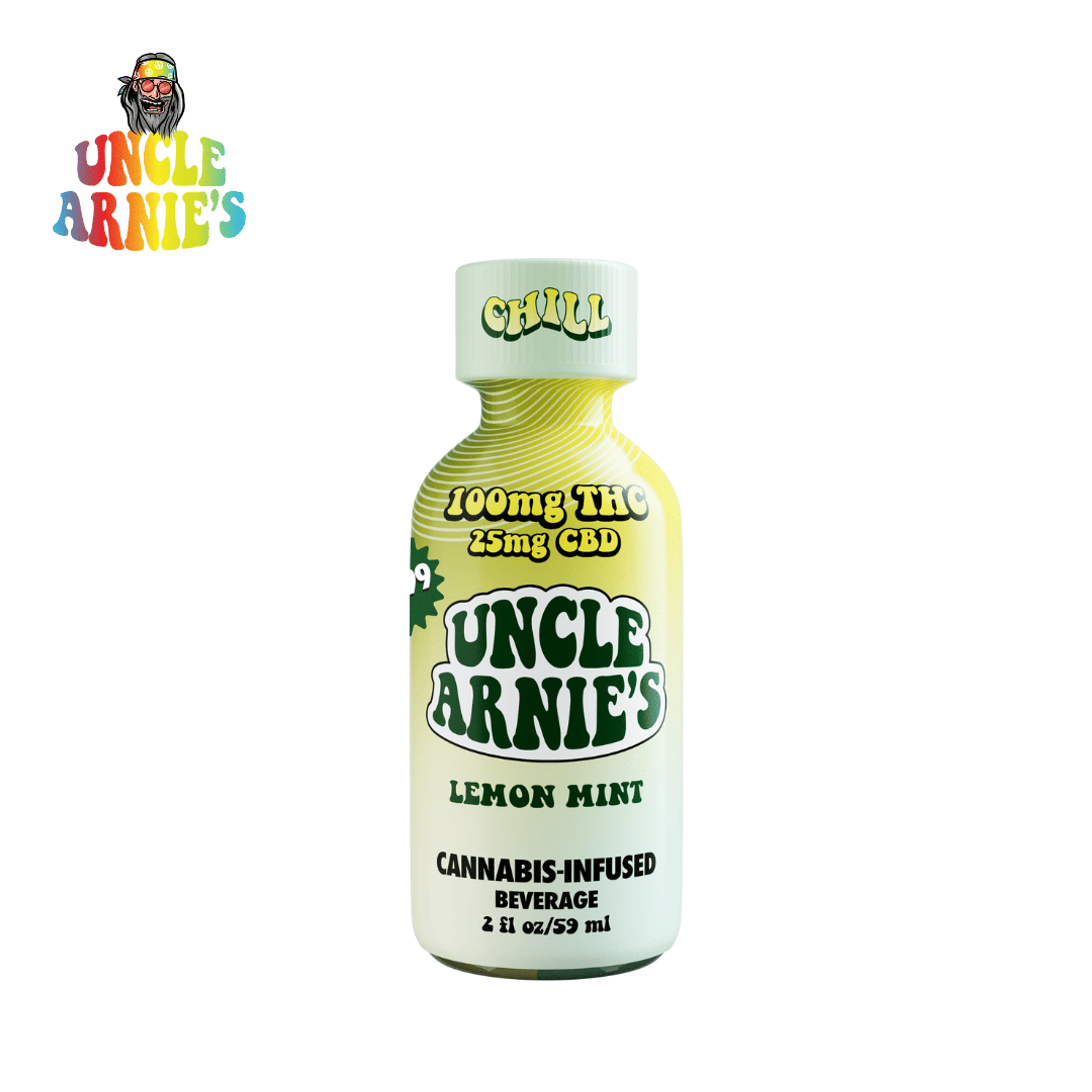 Uncle Arnies - Lemon Mint 'Chill' - 4:1 THC/CBD - 100mg THC +25mg CBD - Uncle Arnie's - Lemon Mint - $7.99 - Beverages