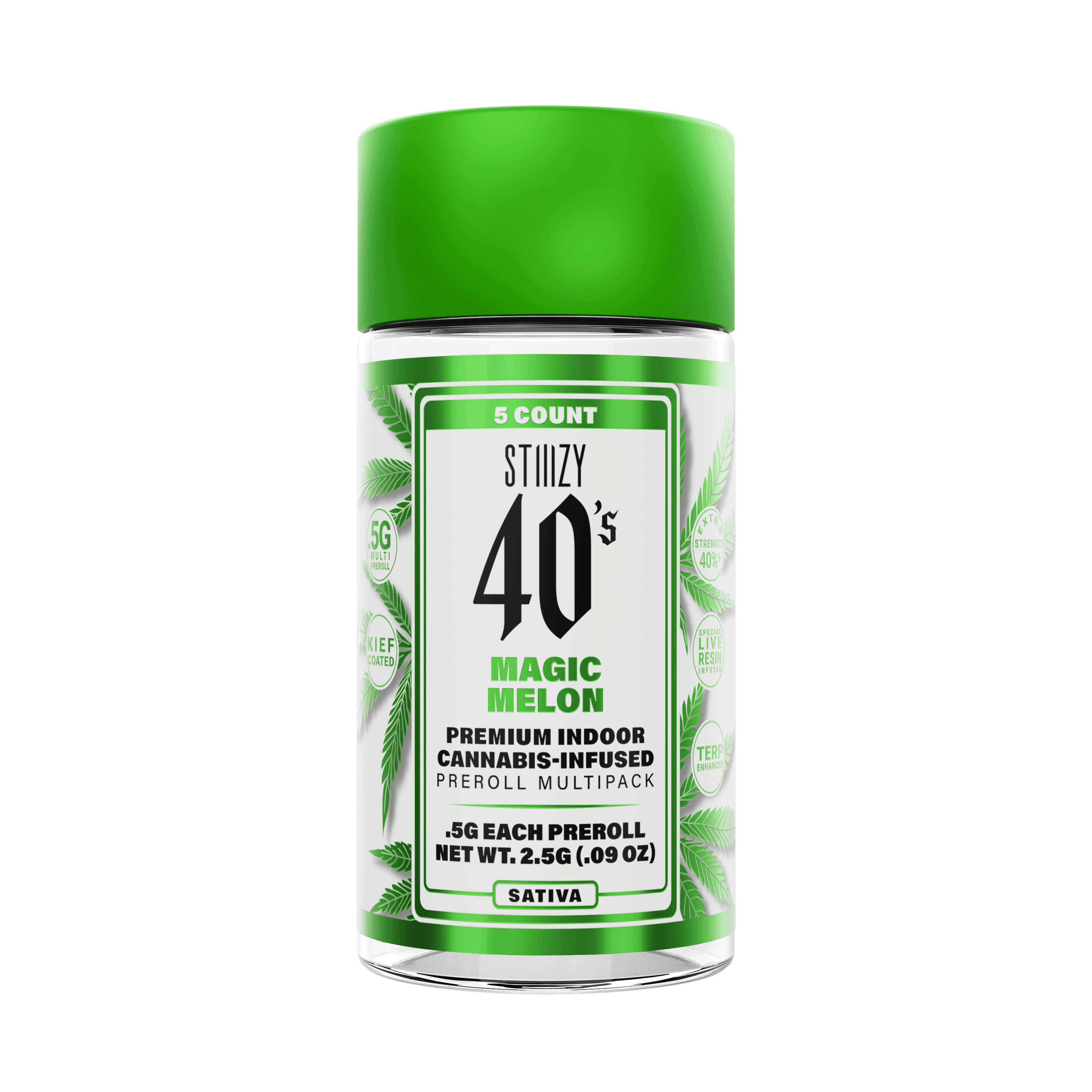 Infused 40's Magic Melon Preroll 5pk - STIIIZY - - $26.75 - Pre-Rolls