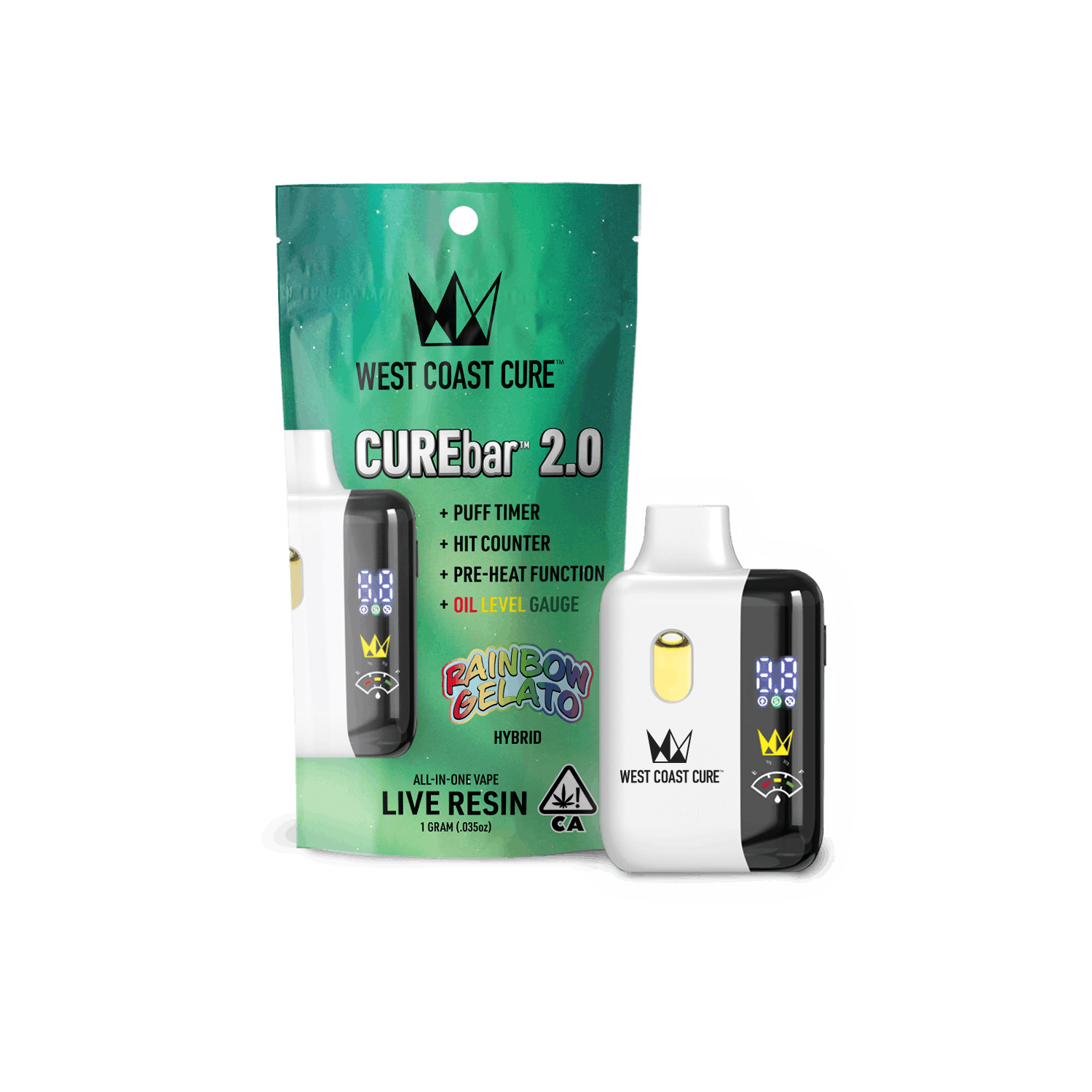 Rainbow Gelato Live Resin CUREbar - 1g 2.0 - West Coast Cure -  - $28.81 - Vapes