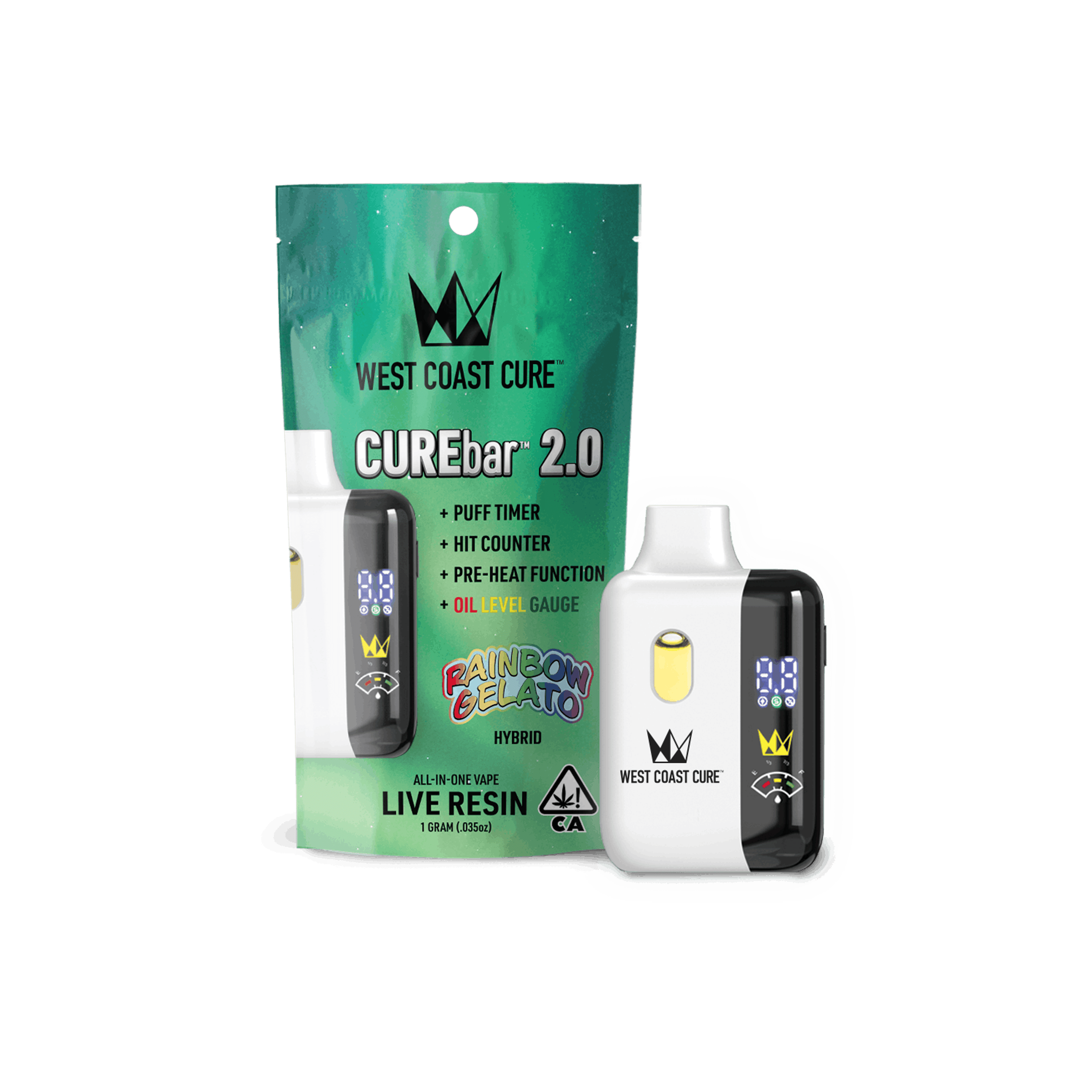 Rainbow Gelato Live Resin CUREbar - 1g 2.0 - West Coast Cure - - $28.81 - Vapes