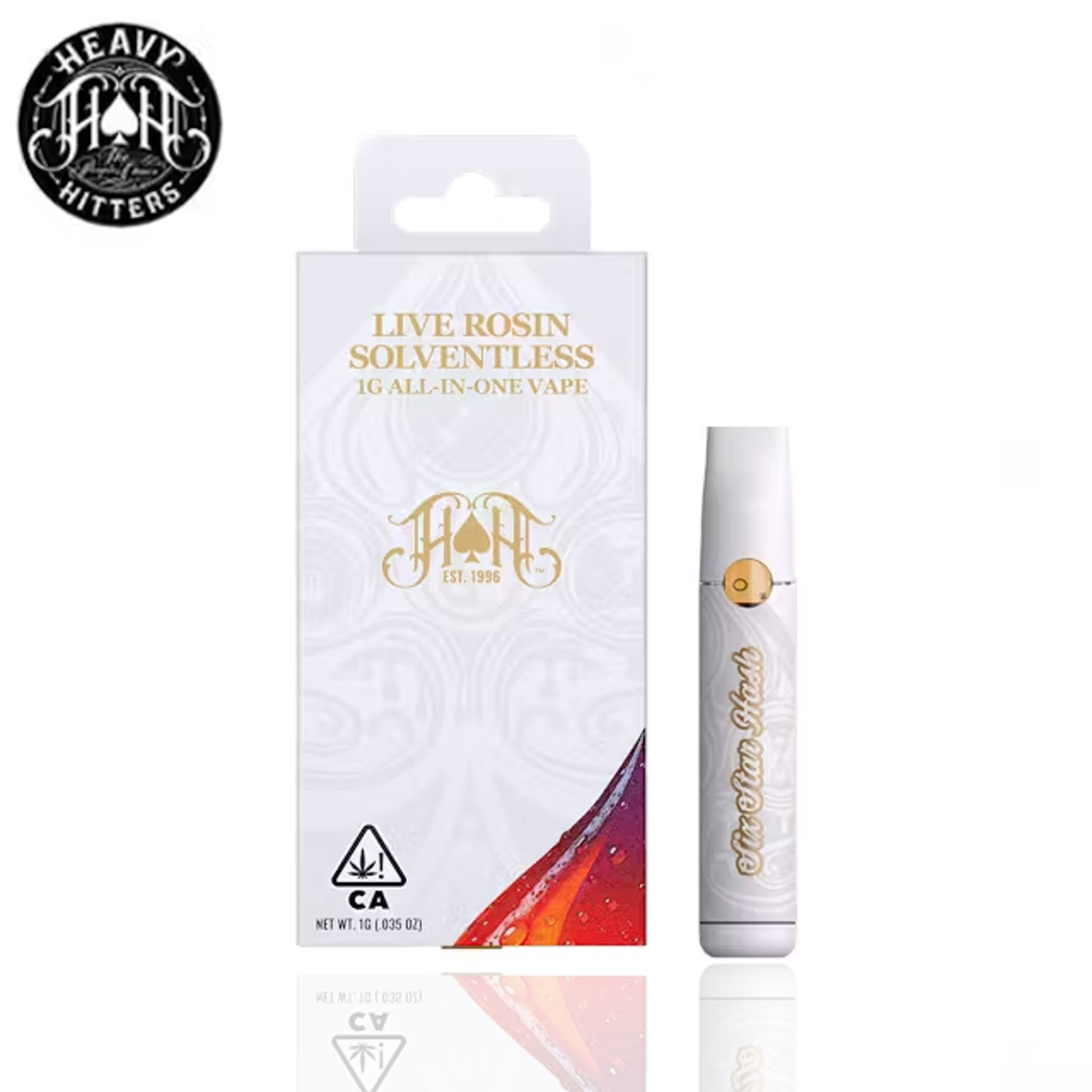 Heavy Hitters AIO - Lemon Royale (Emerald Queen Farms) - Live Rosin Vape - 1g - Heavy Hitters - Rosin AIO - $69.99 - Disposable Vape Pens (All In One)
