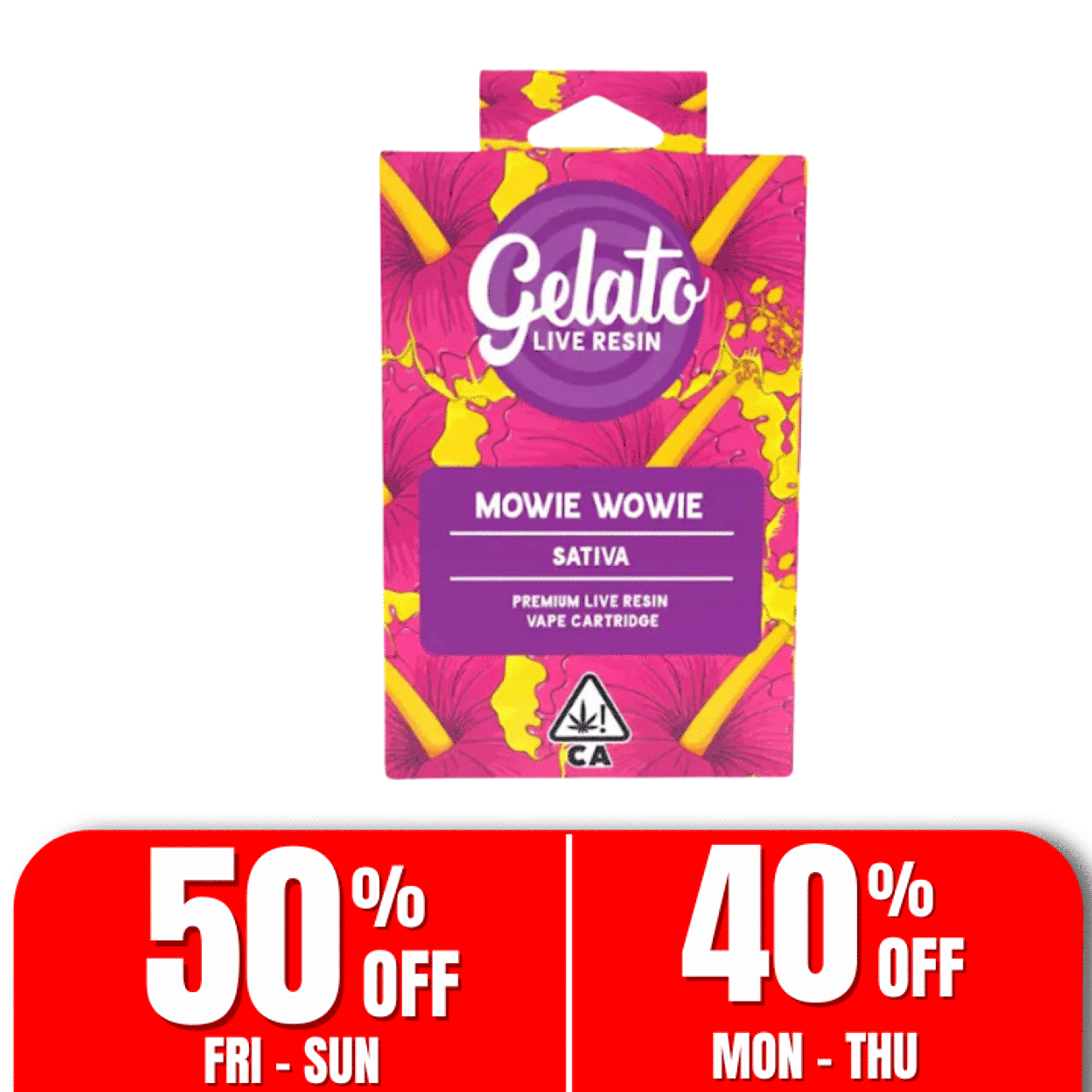 Gelato Live Resin Enhanced | 1g - Mowie Wowie - Cartridge - Sativa - Gelato - - $27 - Vape Carts