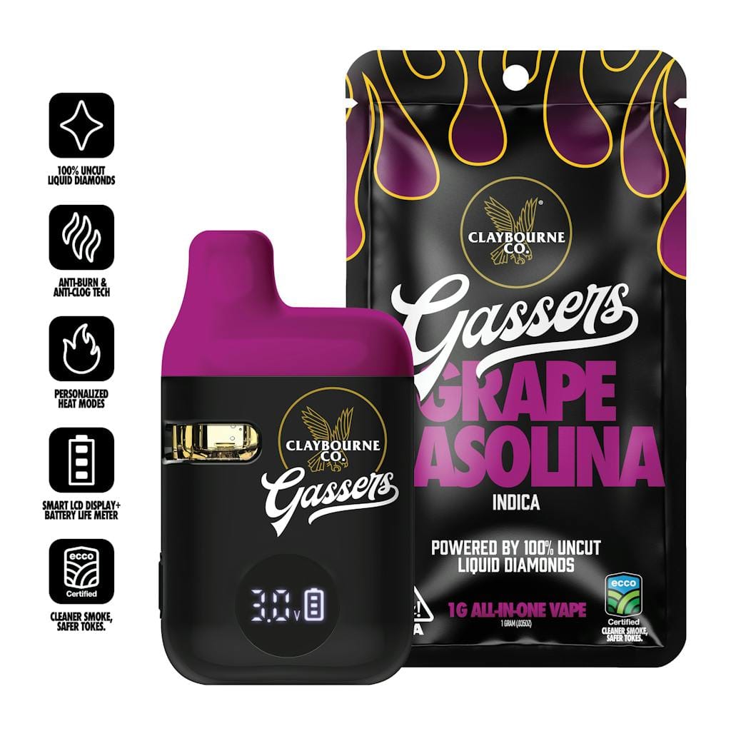 Claybourne — Grape Gasolina - 1g Disposable Gassers