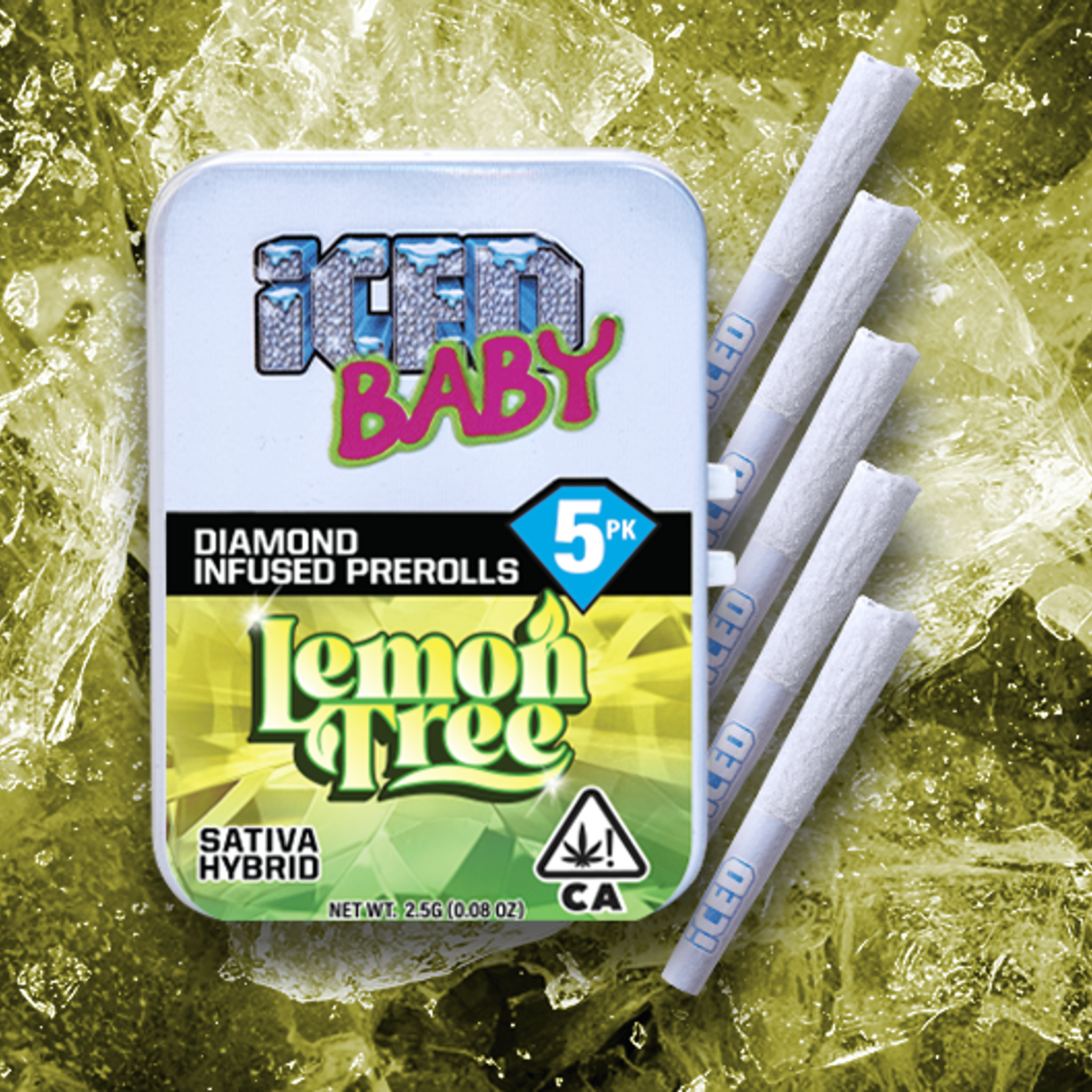 Lemon Tree - .5g Diamond Infused Pre Rolls(5pk) - ICED - Infused PR Pack - Sativa - $20 - Infused Preroll Pack