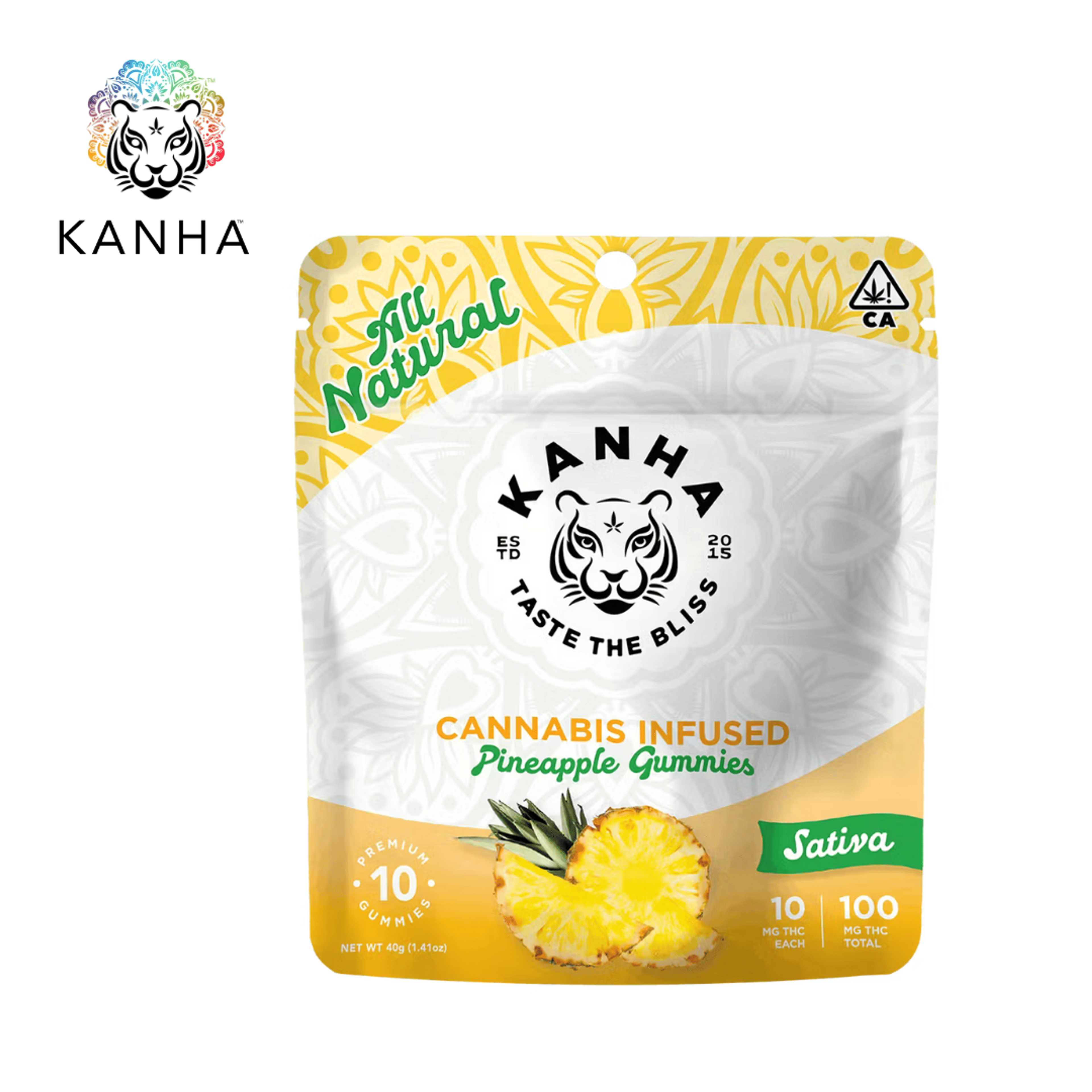 Kanha- Pineapple - Classic Gummies - 100mg THC - KANHA - - $11.99 - Edibles