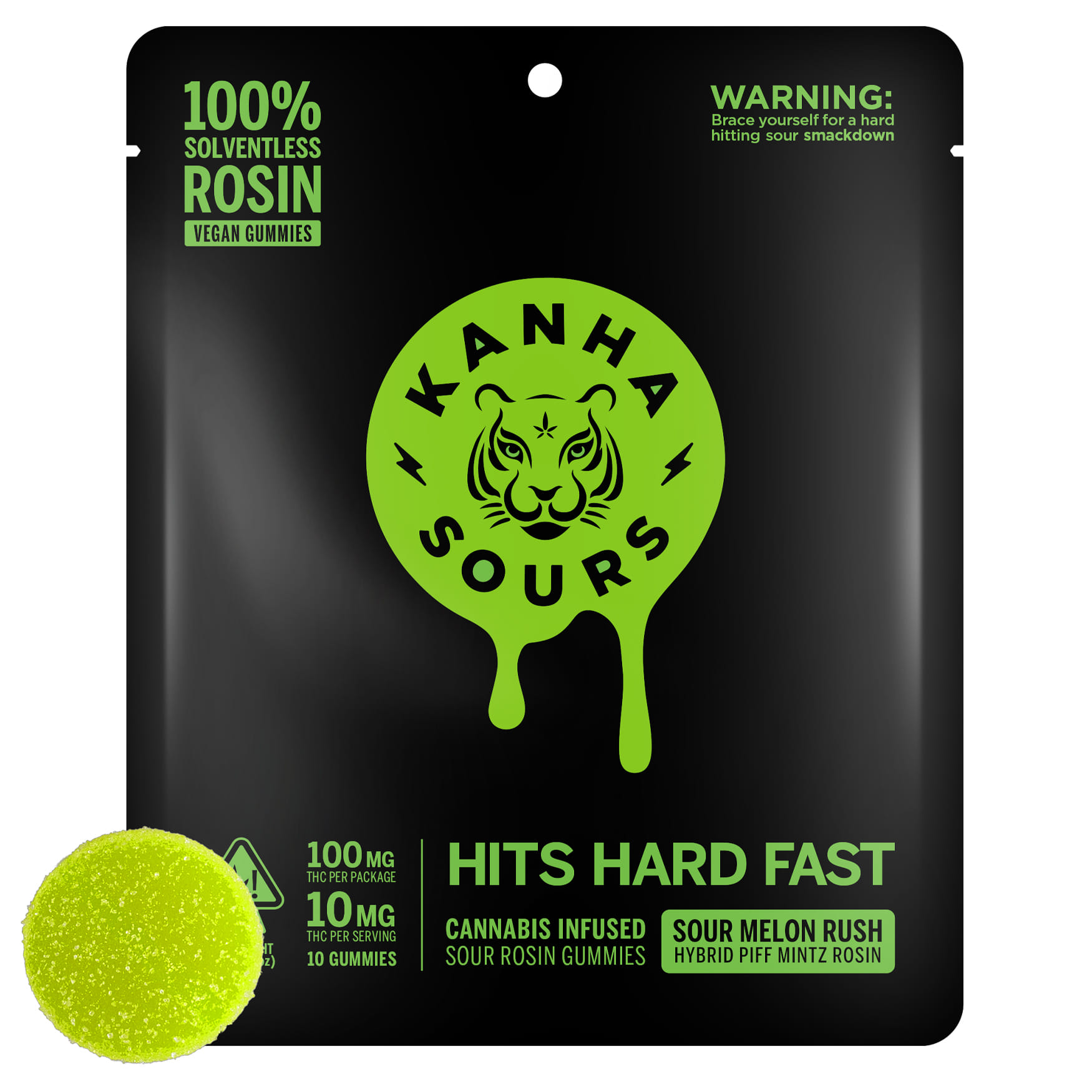 Sour Melon Rush (H) - Solventless Gummy - Kanha - Sour Melon Rush (H) - $20 - Edibles