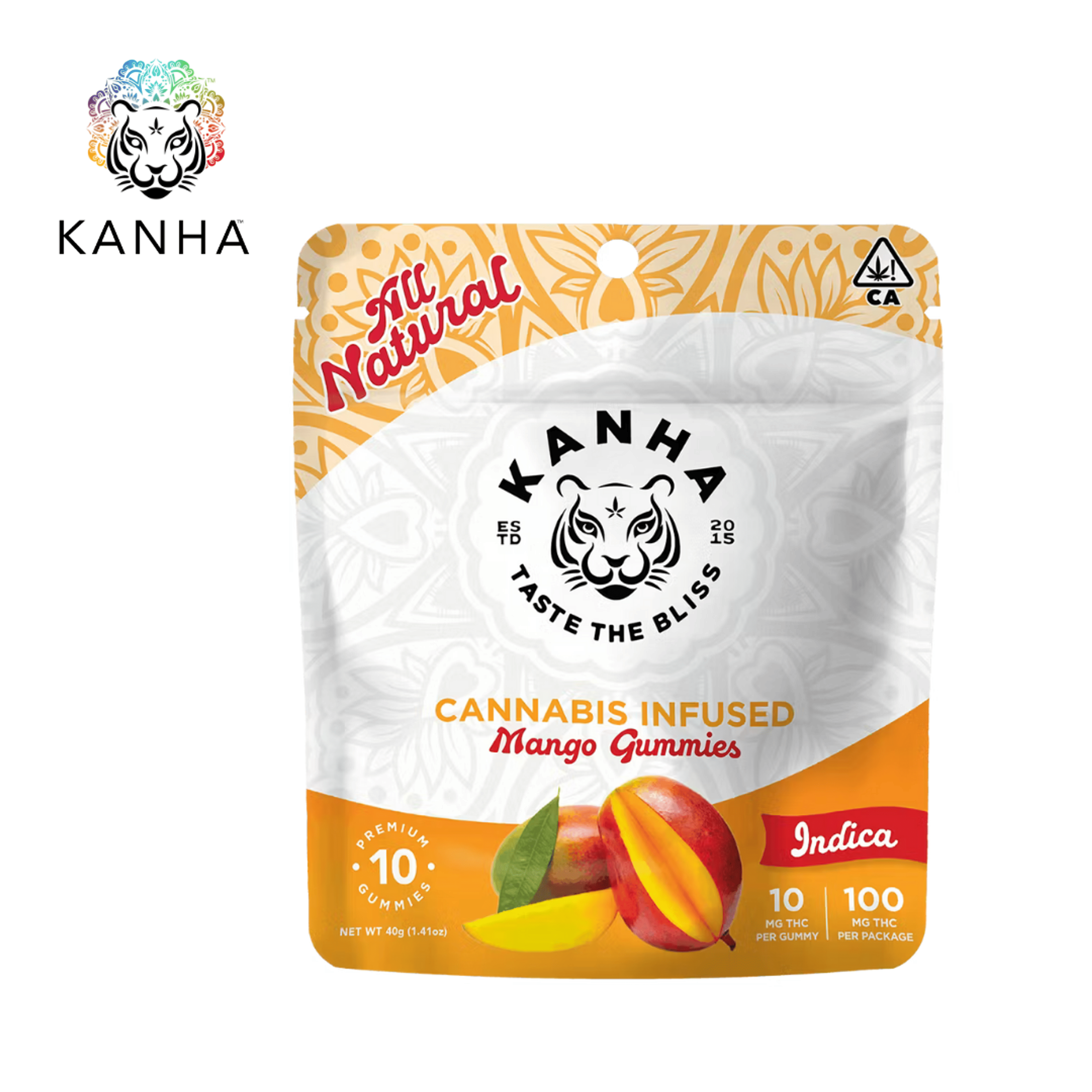 Kanha- Mango - Classic Gummies - 100mg THC - KANHA - - $11.99 - Edibles