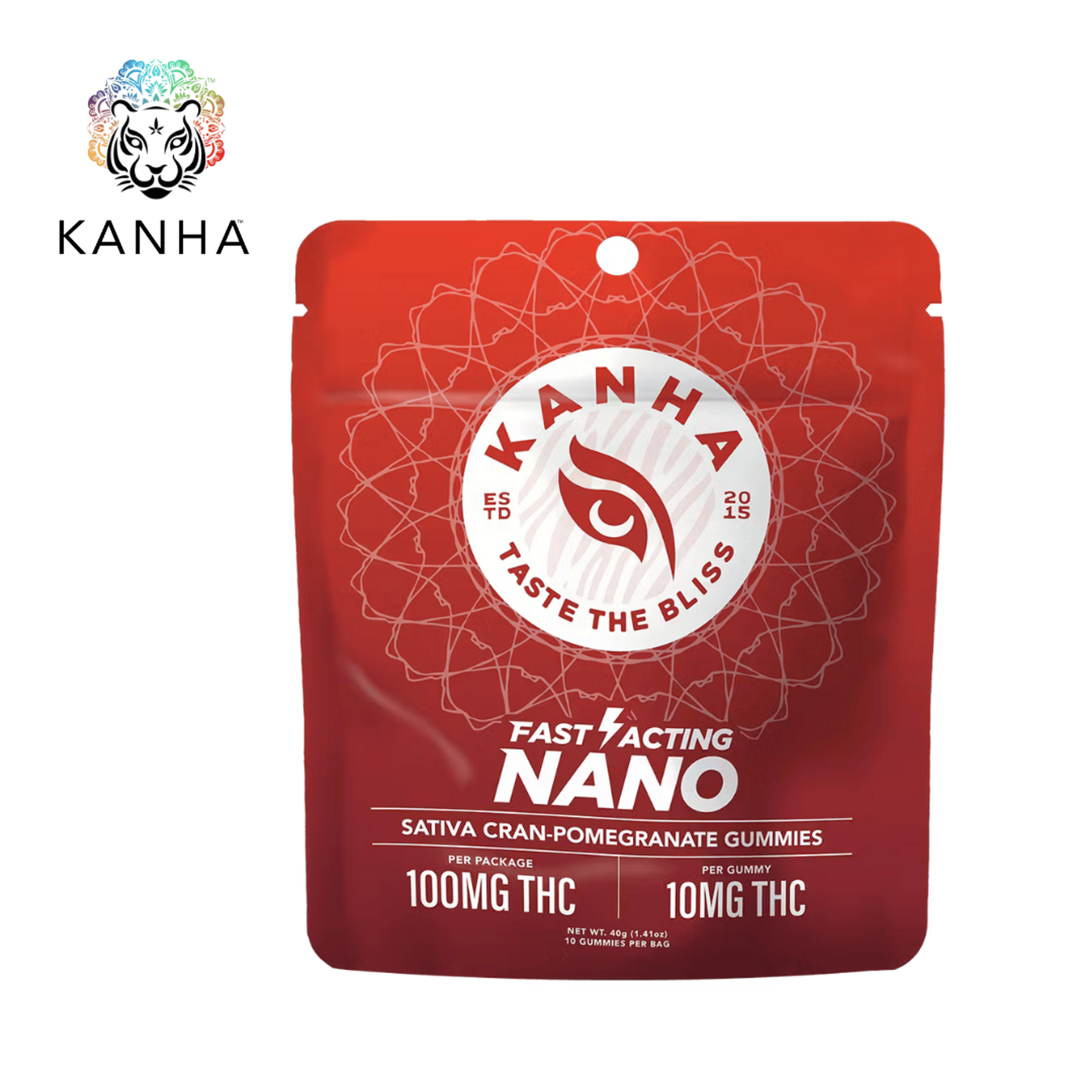 Kanha - Cran-Pomegranate - Nano Gummies - 100mg THC - KANHA - - $15.99 - Edibles