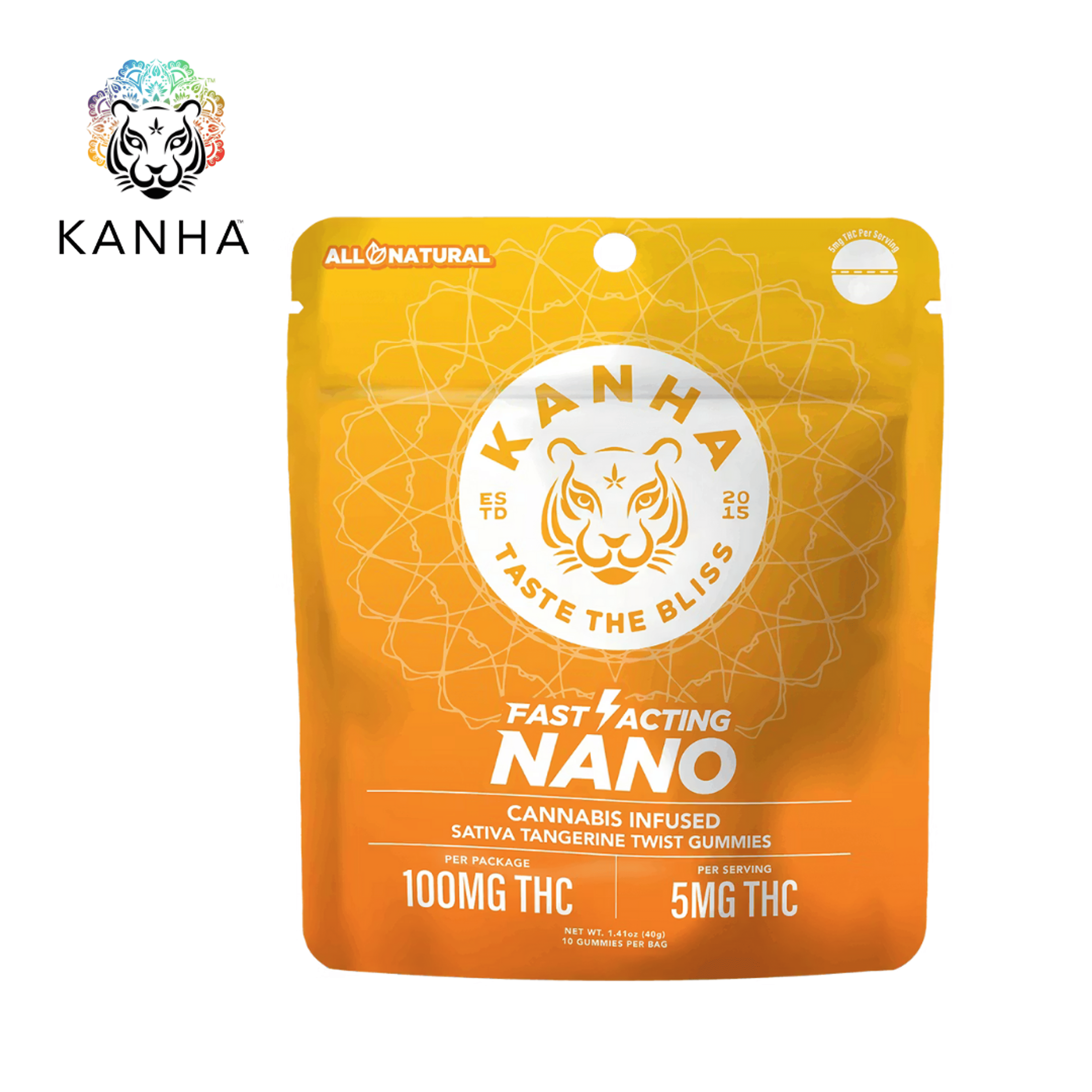 Kanha - Tangerine Twist - Nano Gummies - 100mg THC - KANHA - - $15.99 - Edibles