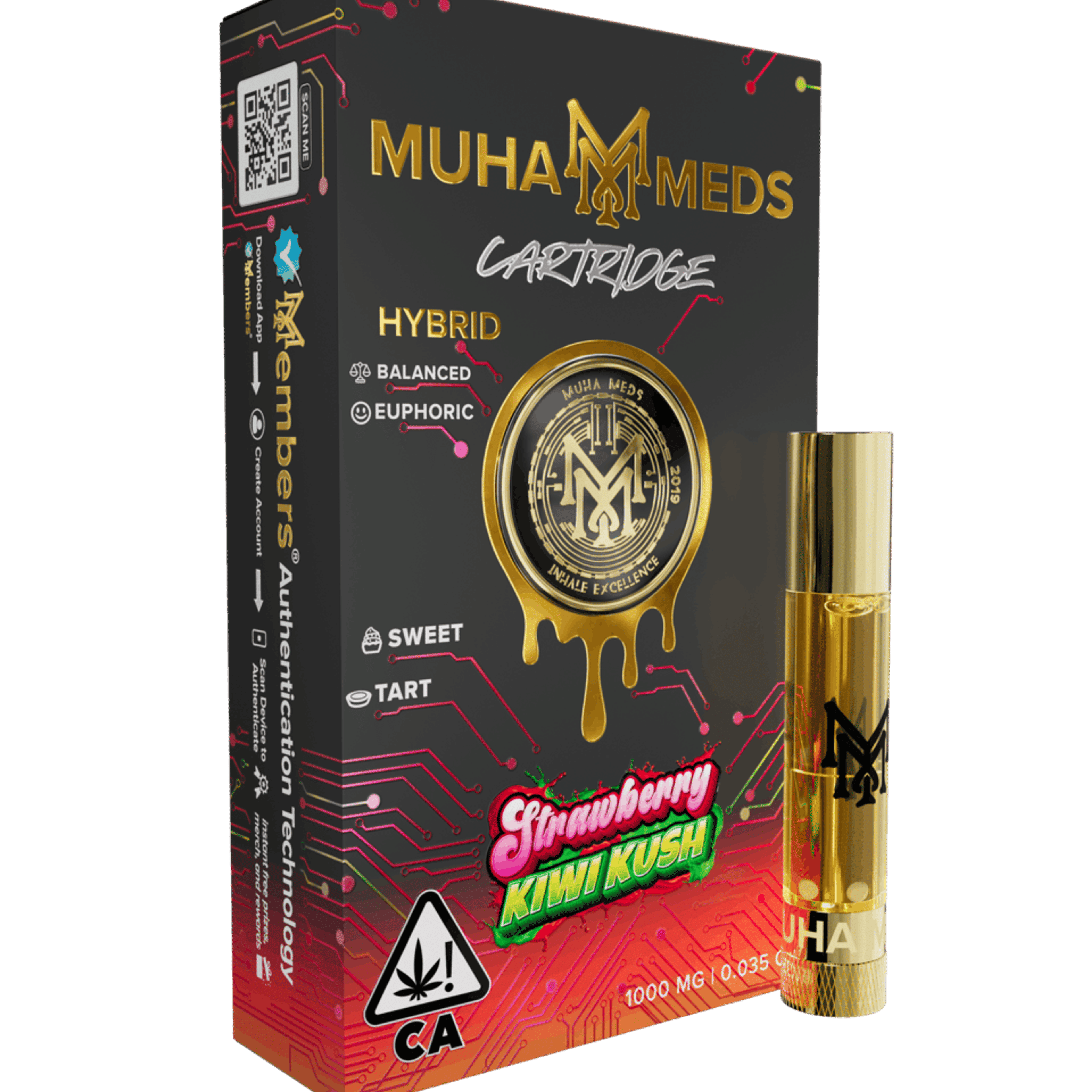 Strawberry Kiwi Kush | Cartridge | 1000MG - Muha Meds - Strawberry Kiwi Kush | Cartridge | 1000MG - $20 - Cartridges