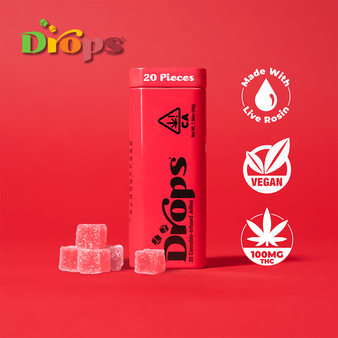Drops - Cherry - Dreamy Gummies - 100mg Live Rosin THC - Drops -  - $14.99 - Edibles