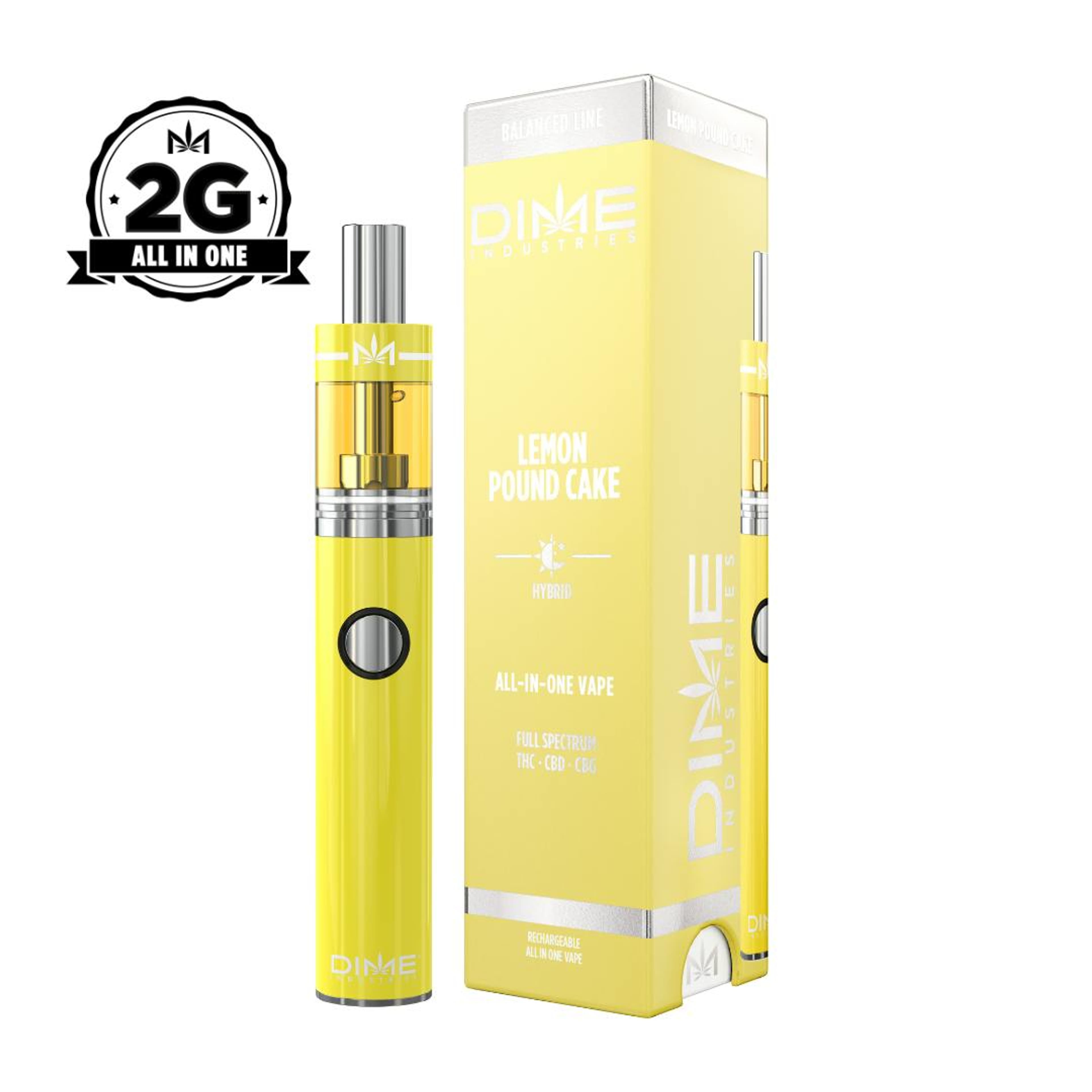 Lemon Pound Cake CBG Balanced AIO 2g - Dime Industries - - $42.50 - Vapes
