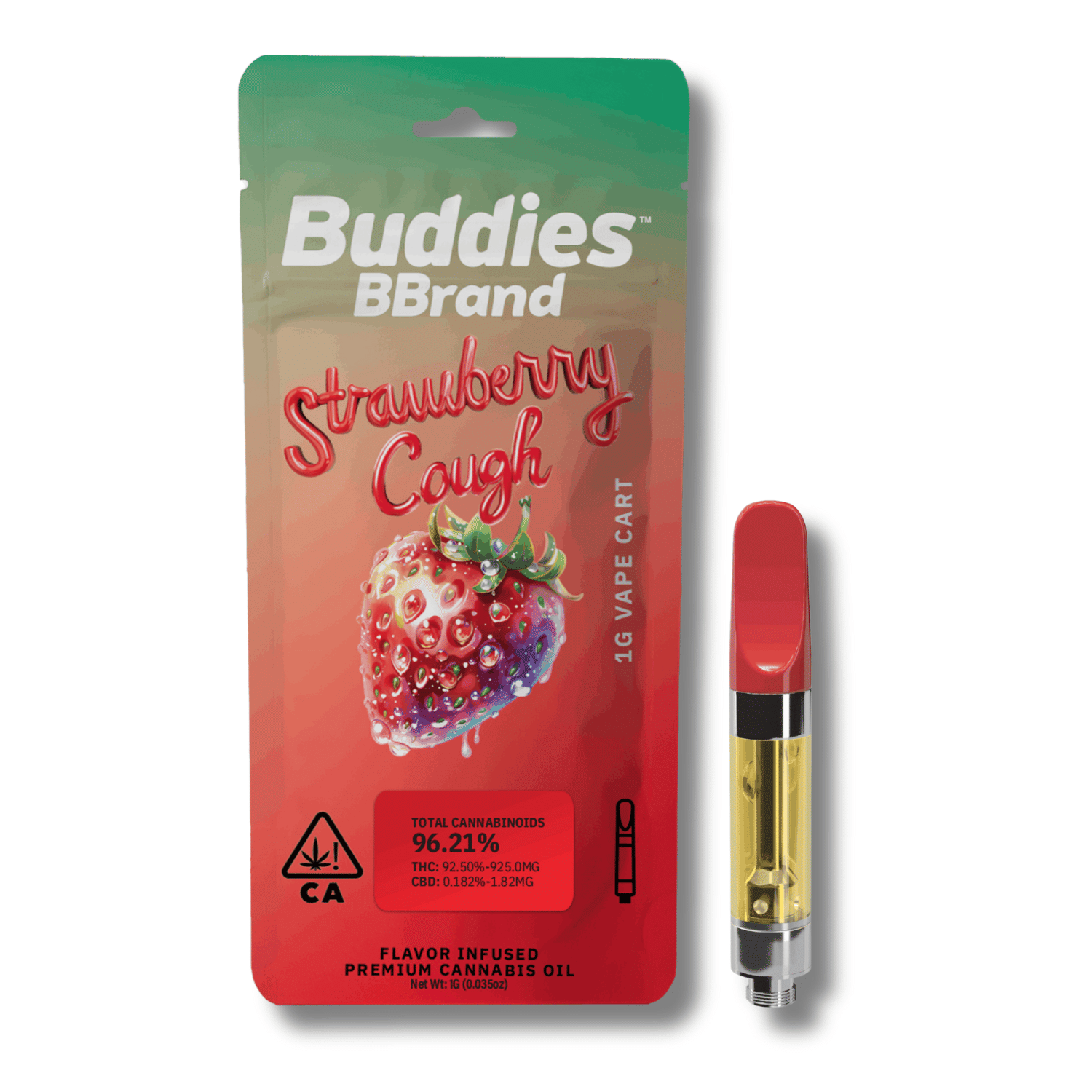Strawberry Cough 'BBrand' Cart 1g - Buddies -  - $20 - Vapes