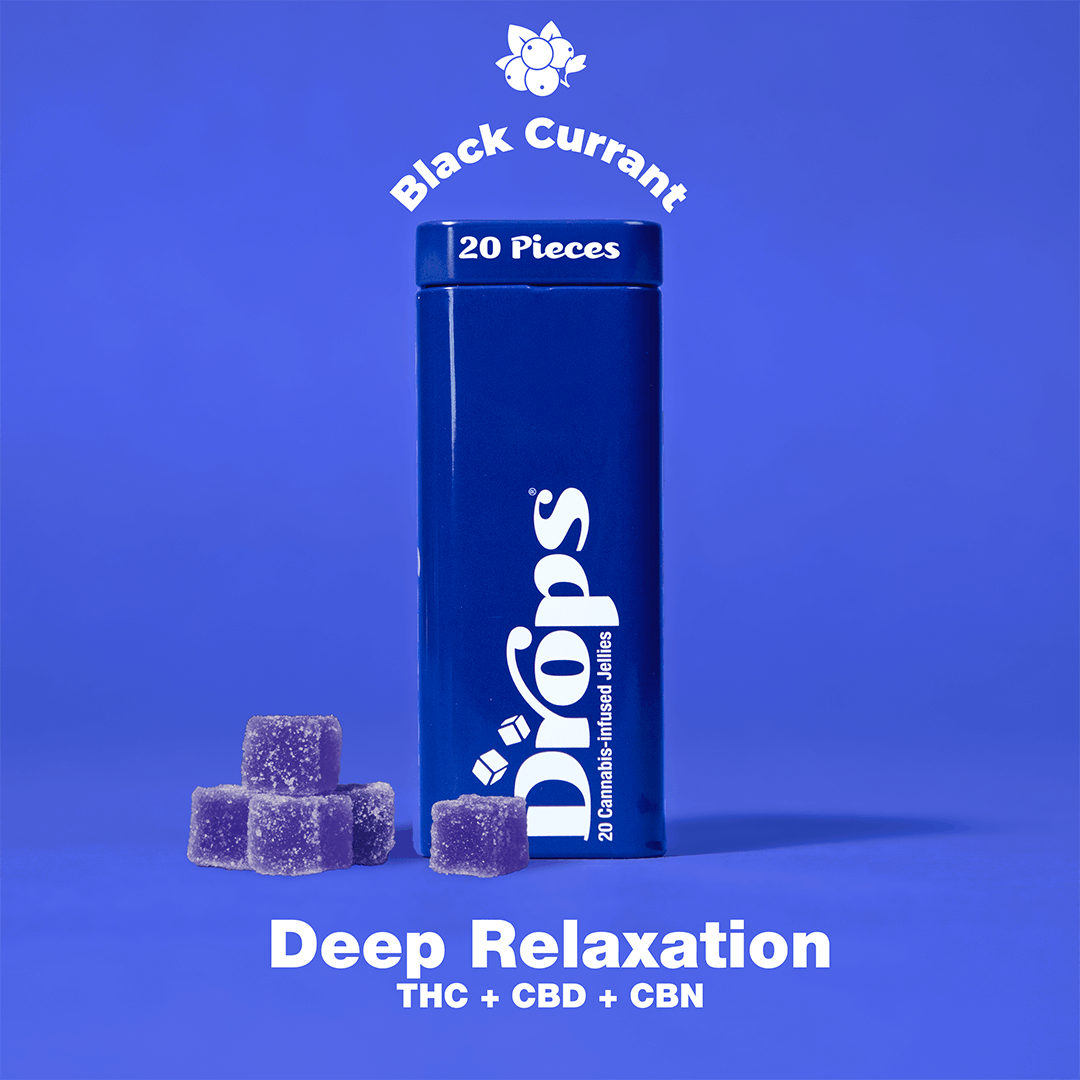 Drops — Black Currant - (1:1:1:) THC/CBN/CBD Rosin Gummies 20pk