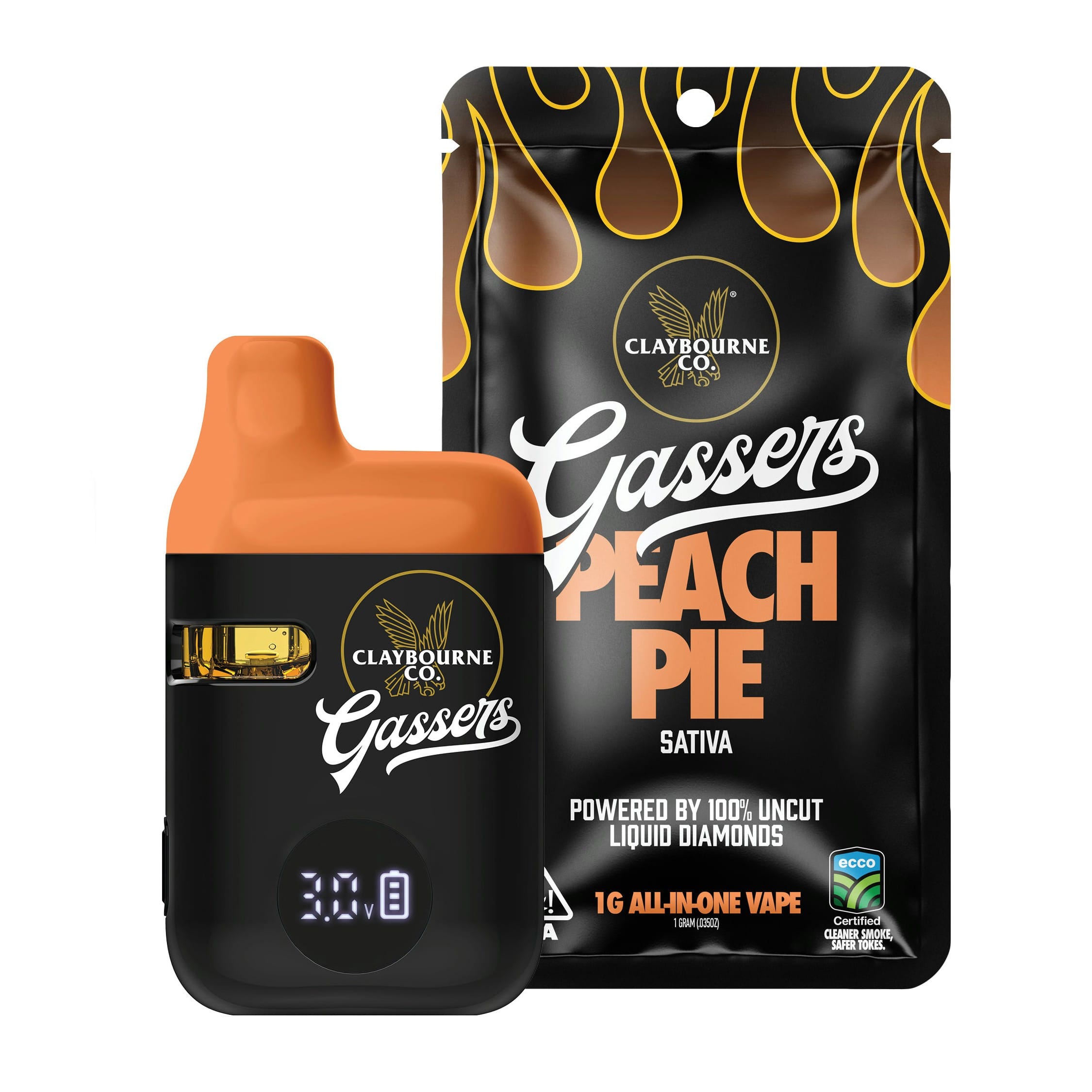 Claybourne Liquid Diamond AIO - Peach Pie  - 1G - Claybourne - AIO Diamonds - $29.99 - Disposable Vape Pens (All In One)