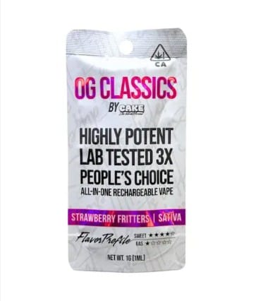 $24.99 Apple Fritters OG Classic 1g all in one Vape - Cake -  - $18 - Vaporizers