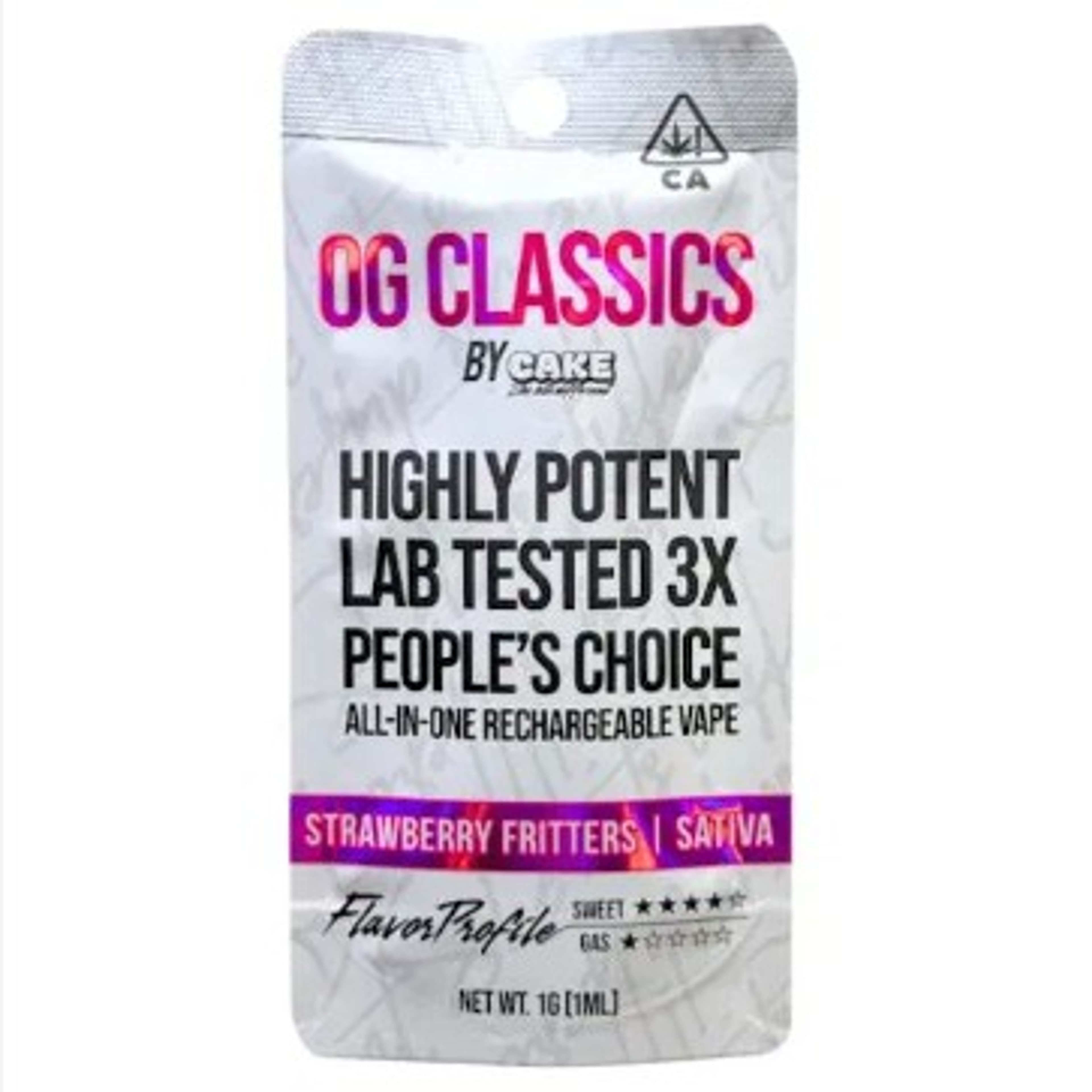 $24.99 Apple Fritters OG Classic 1g all in one Vape - Cake - - $18 - Vaporizers