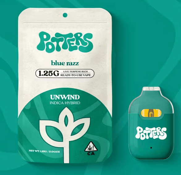 Potters: Blue Razz Live Ready-to-Use Vape 1.25g - Potters -  - $38 - All-In-One Pens