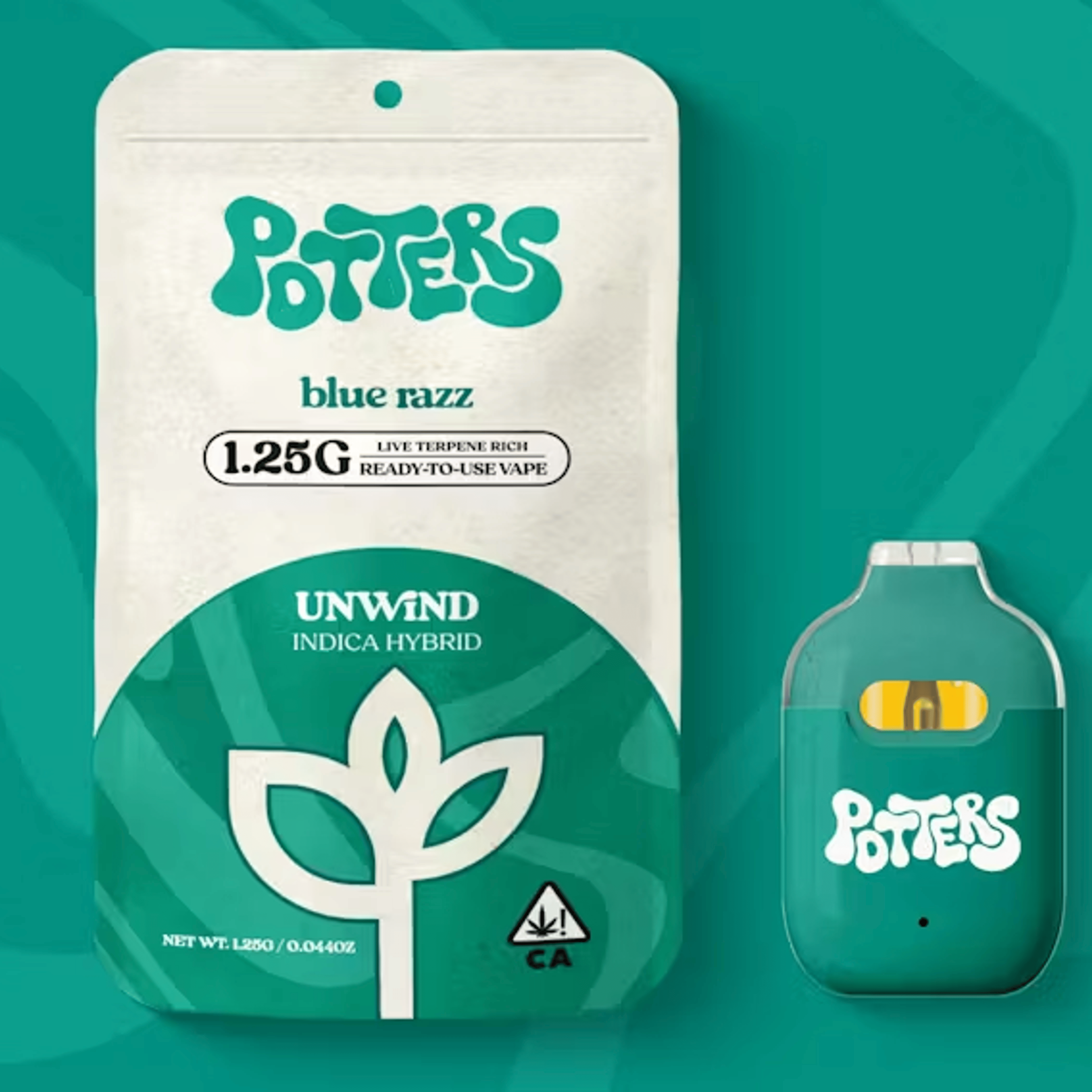 Potters: Blue Razz Live Ready-to-Use Vape 1.25g - Potters - - $38 - All-In-One Pens