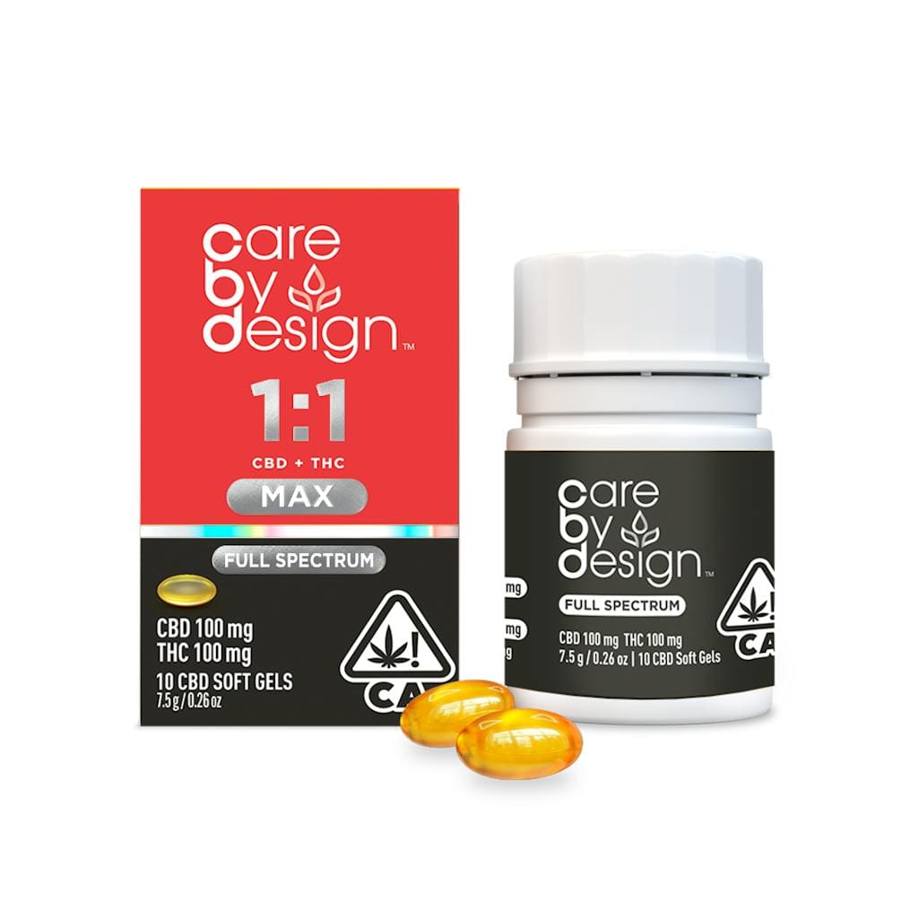 1:1 MAX Full Spectrum CBD Soft Gels - 1000mg - Care By Design - MAX Soft Gels - $65 - Tinctures/Capsules