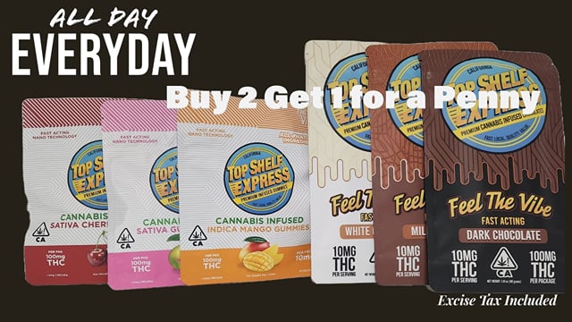 Top Shelf Edibles Buy 2 Get 1 for Penny