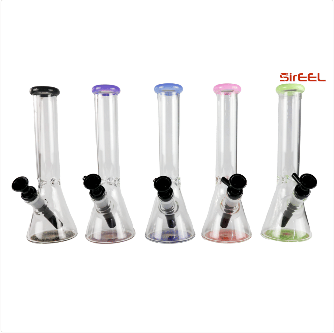 10" Colorful Geometric Base Beaker Water Pipe, Assorted Colors - LuvBuds - 10" Colorful Geometric - $40 - Pipes/Bongs/Dab Rigs