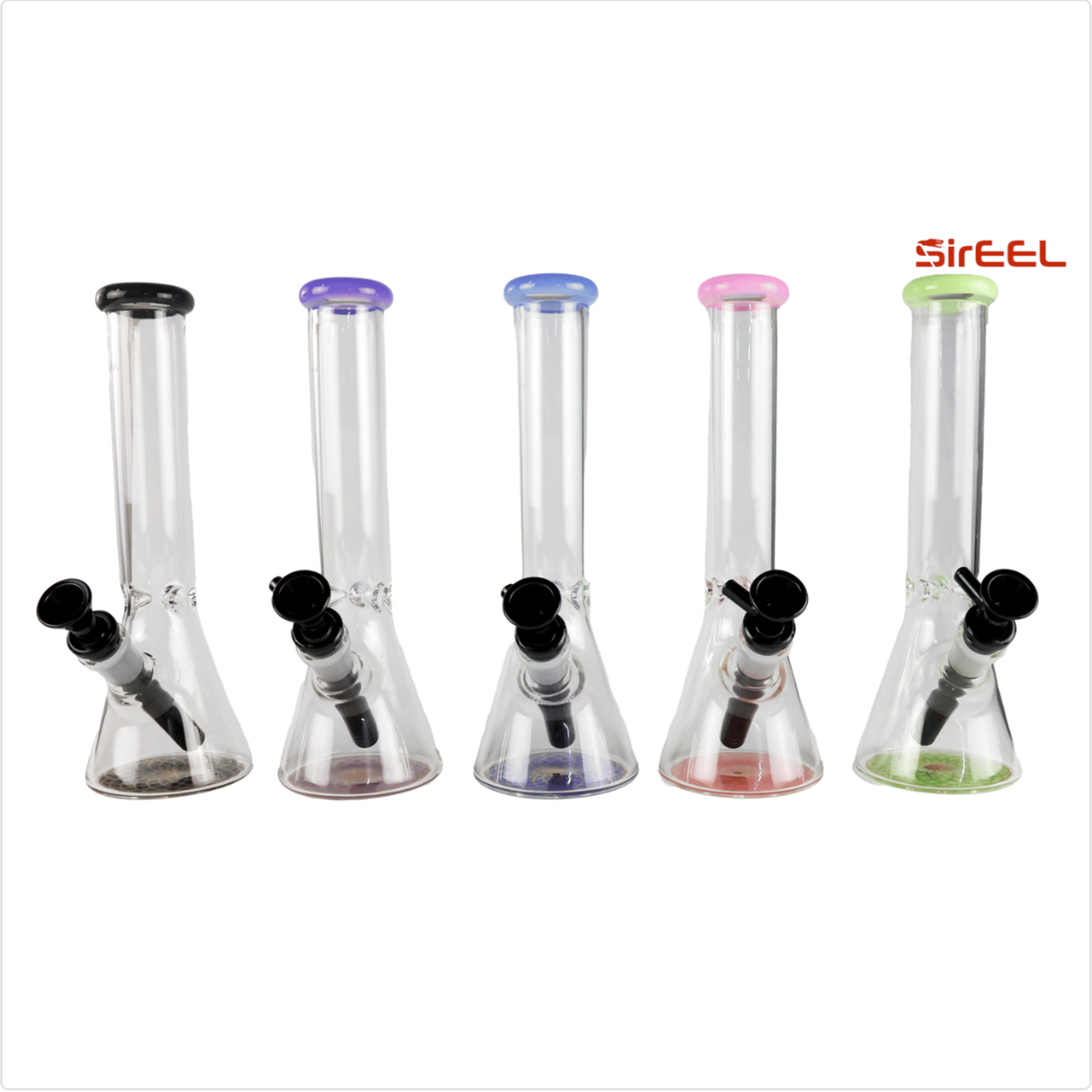 10" Colorful Geometric Base Beaker Water Pipe, Assorted Colors - LuvBuds - 10" Colorful Geometric - $40 - Pipes/Bongs/Dab Rigs