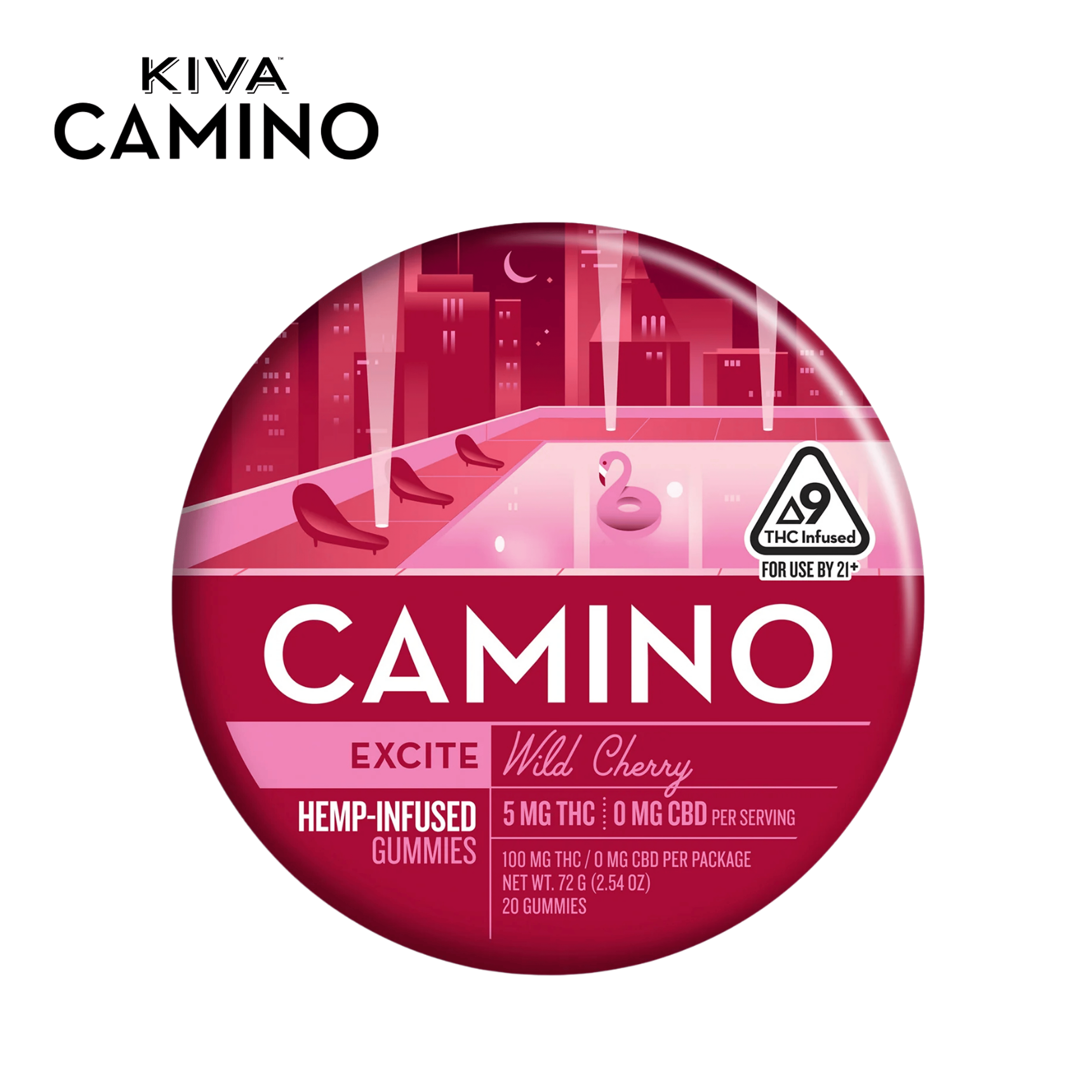 Camino - Wild Cherry 'Exhilarate' - Gummies - 5:5:5 THC/CBC/CBG - Kiva - - $19.99 - Edibles