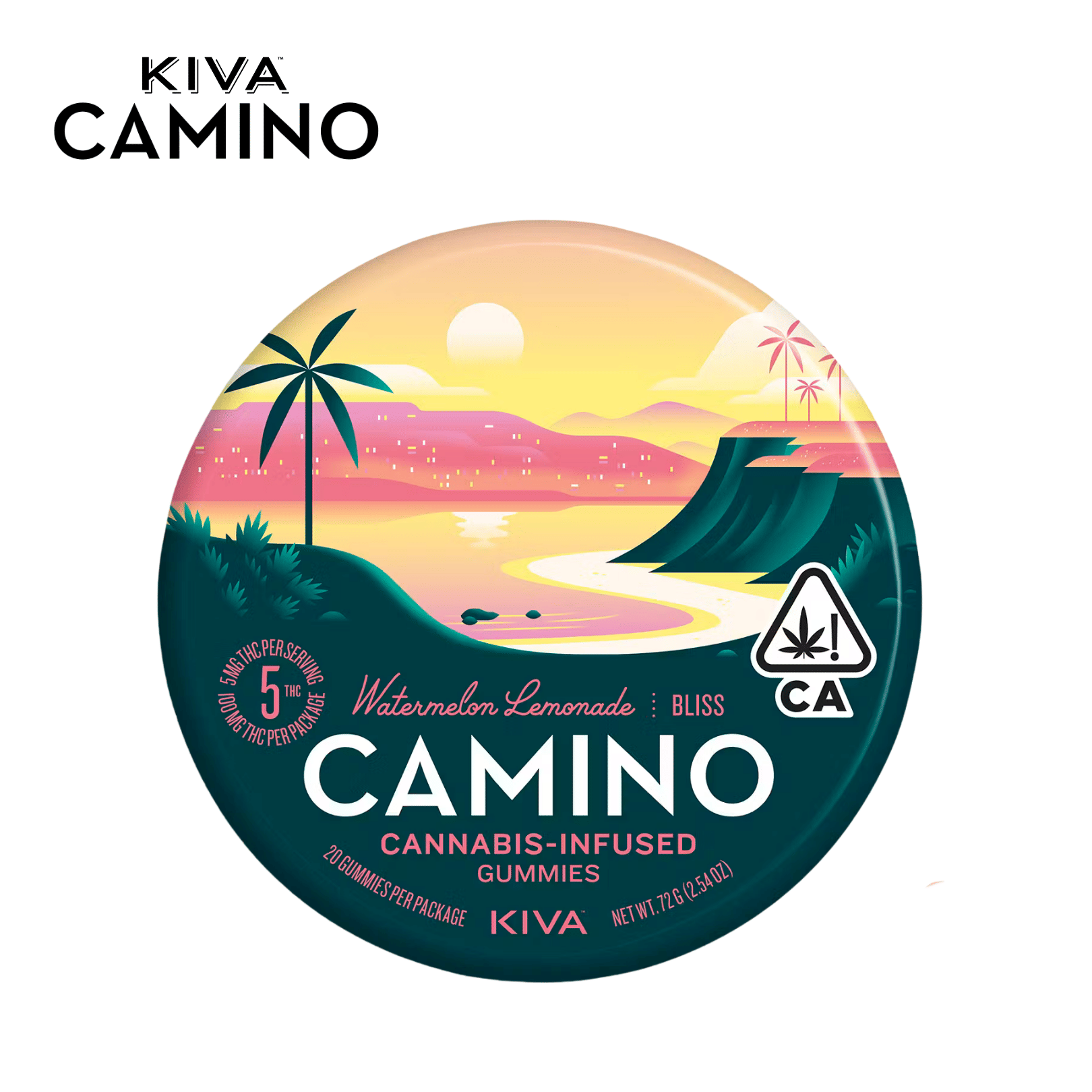 Camino - Watermelon Lemonade 'Bliss' - Gummies - 100mg - Kiva -  - $17.99 - Edibles