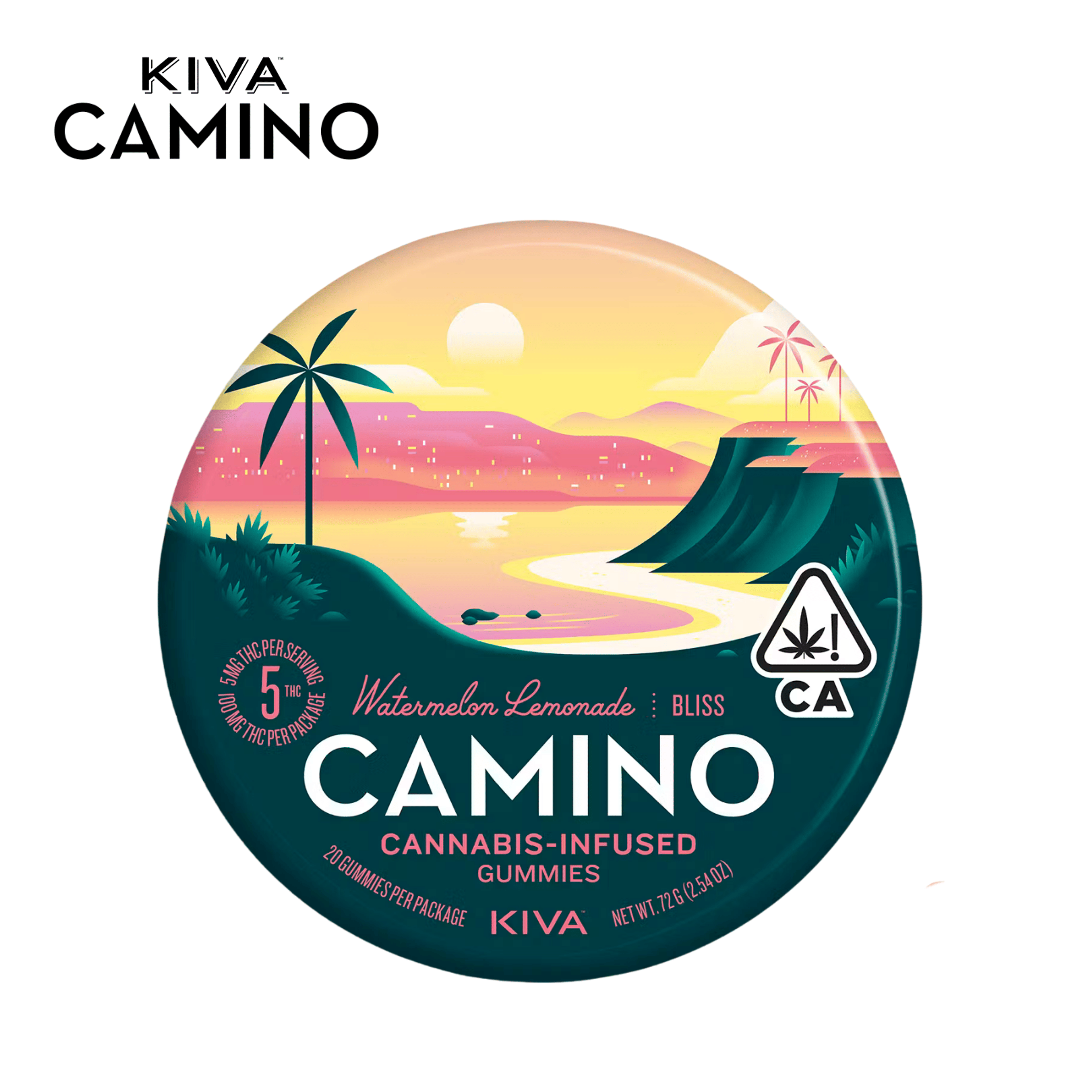 Camino - Watermelon Lemonade 'Bliss' - Gummies - 100mg - Kiva - - $17.99 - Edibles