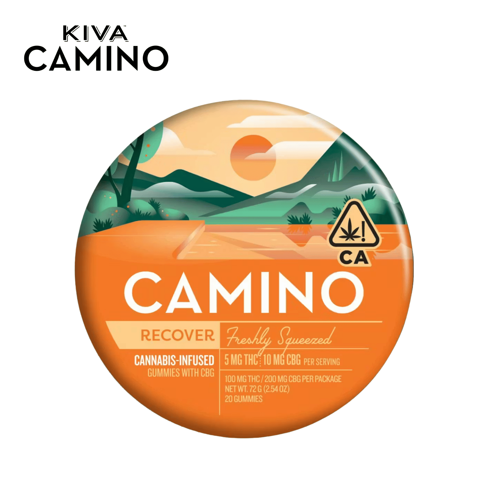 Camino - Freshly Squeezed 'Recover' - CBG Gummies - 100mg - Kiva - Freshly Squeezed 'Recover' - $19.99 - Edibles