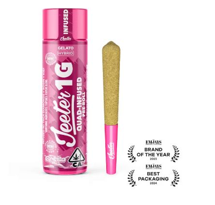 Quad Infused: Gelato 1g Rosin + THCa Diamond Infused Pre Roll - 1g - Jeeter -  - $20 - Infused Pre-Rolls