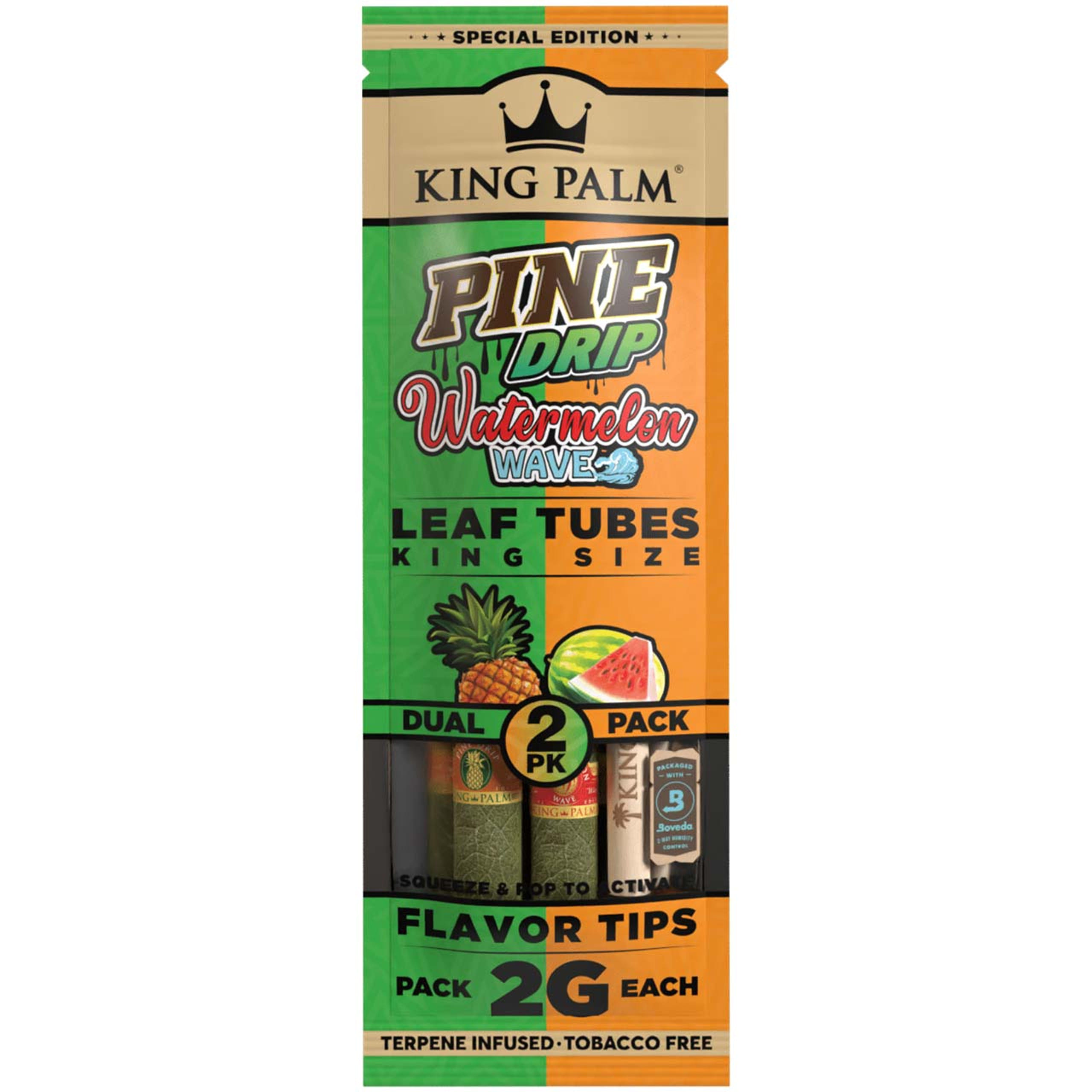 Watermelon Wave & Pine Drip Dual Pack King Rolls - 2pk - King Palm - 2 Pack Blunt Wraps - $3.99 - Papers / Rolling Trays / Accessories