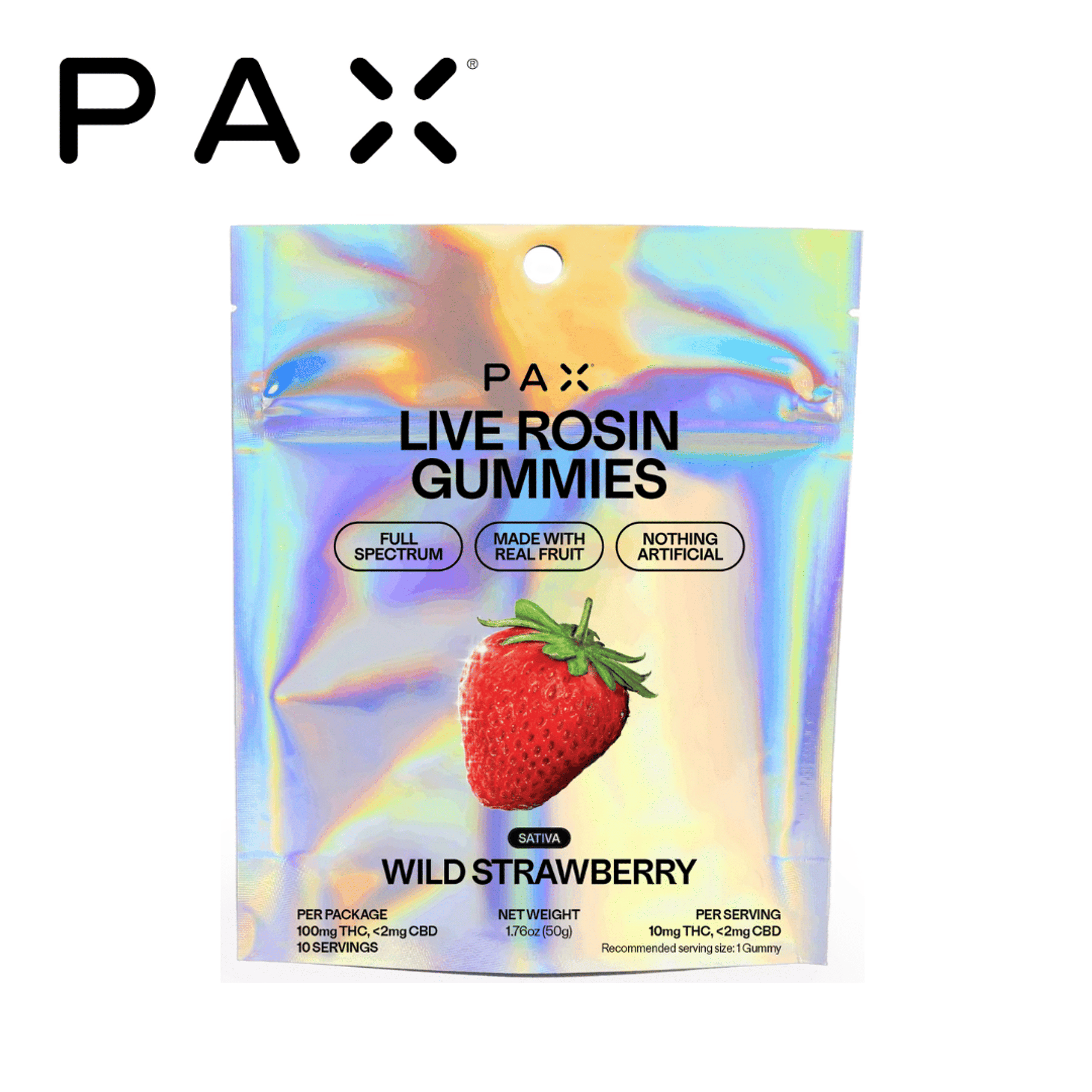 PAX - Wild Strawberry - Live Rosin Gummies - 100mg - PAX - - $16.99 - Edibles